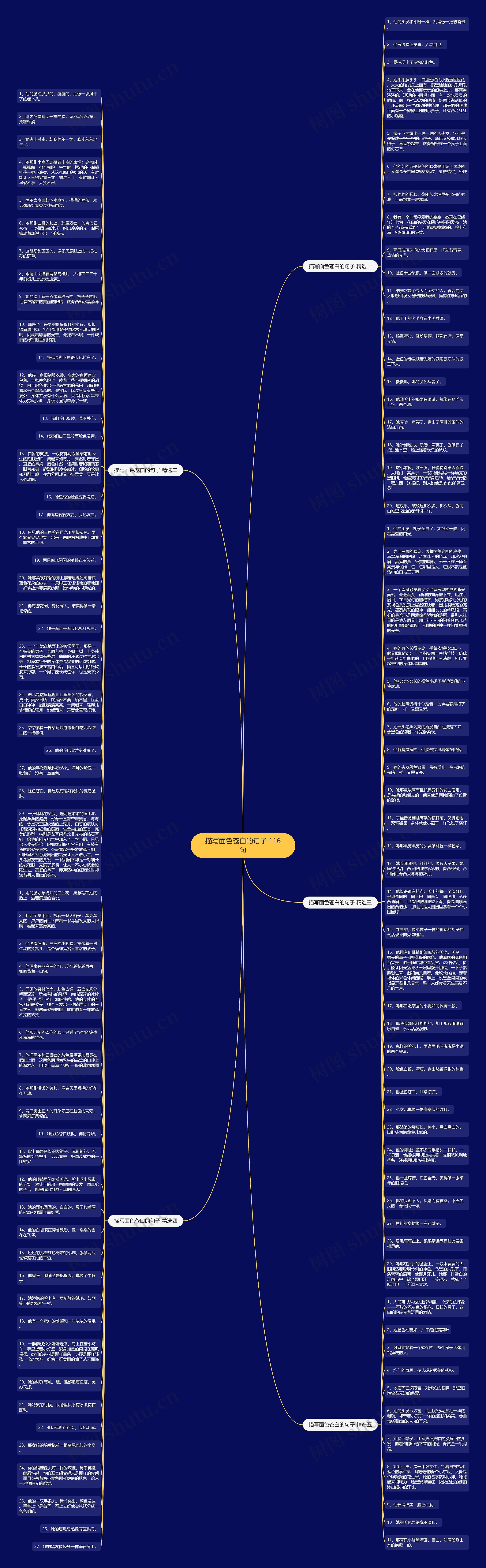 描写面色苍白的句子 116句思维导图
