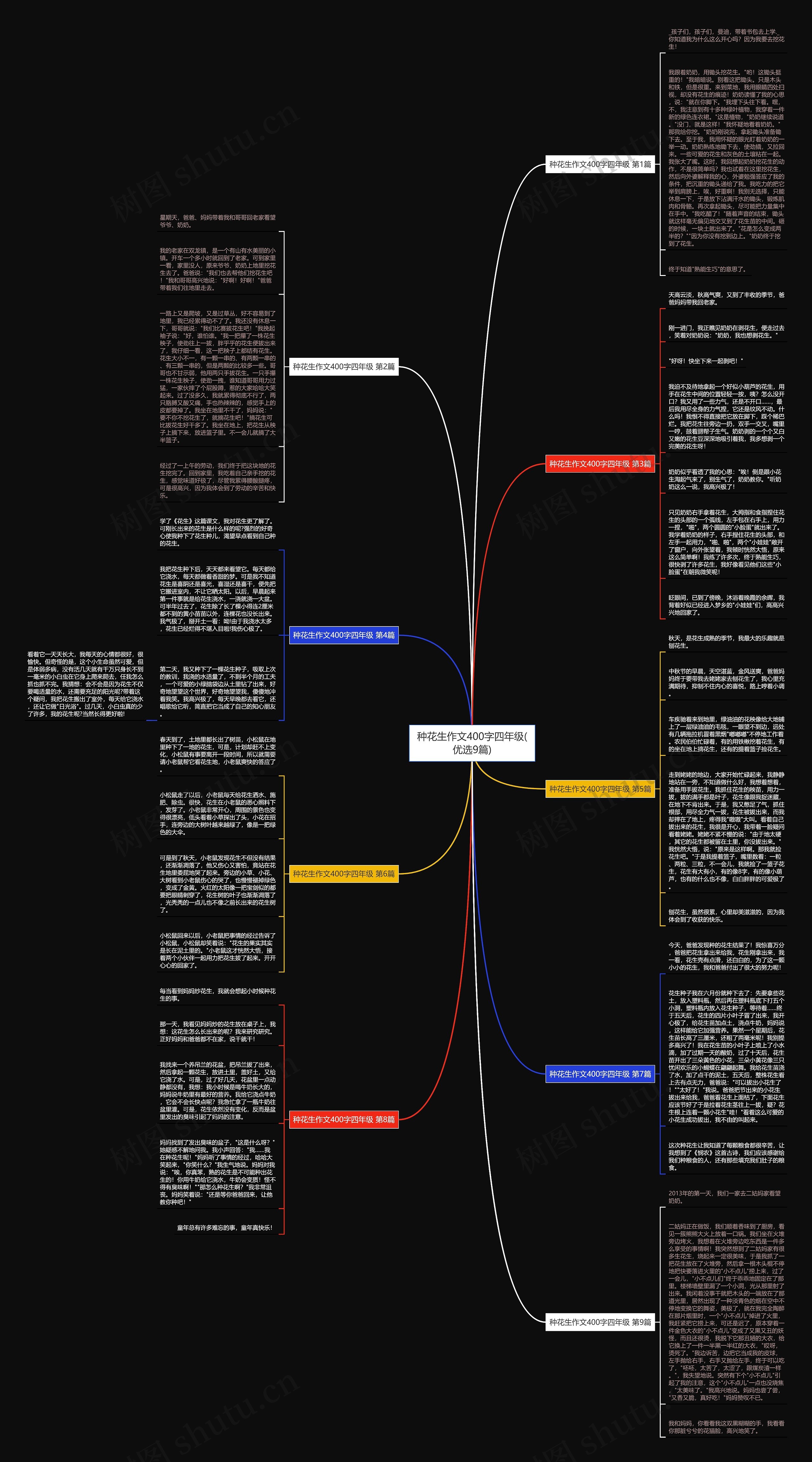 种花生作文400字四年级(优选9篇)思维导图