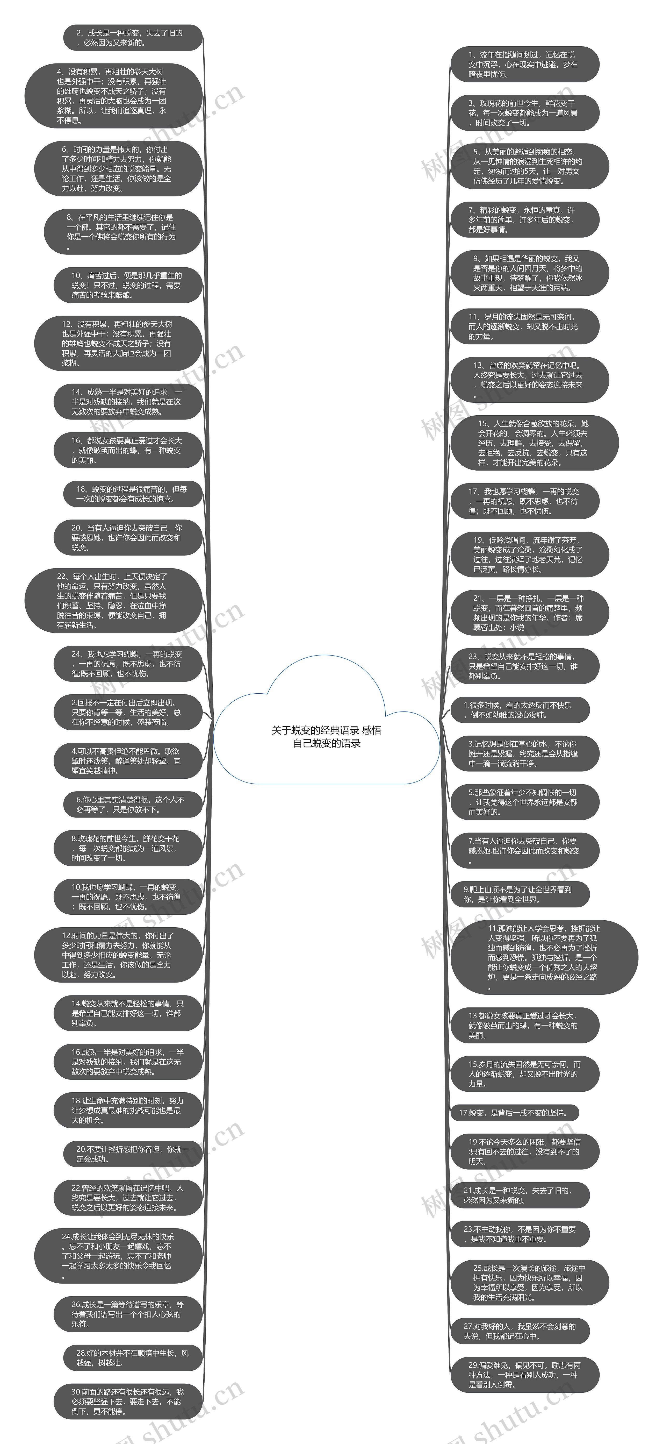 关于蜕变的经典语录 感悟自己蜕变的语录思维导图