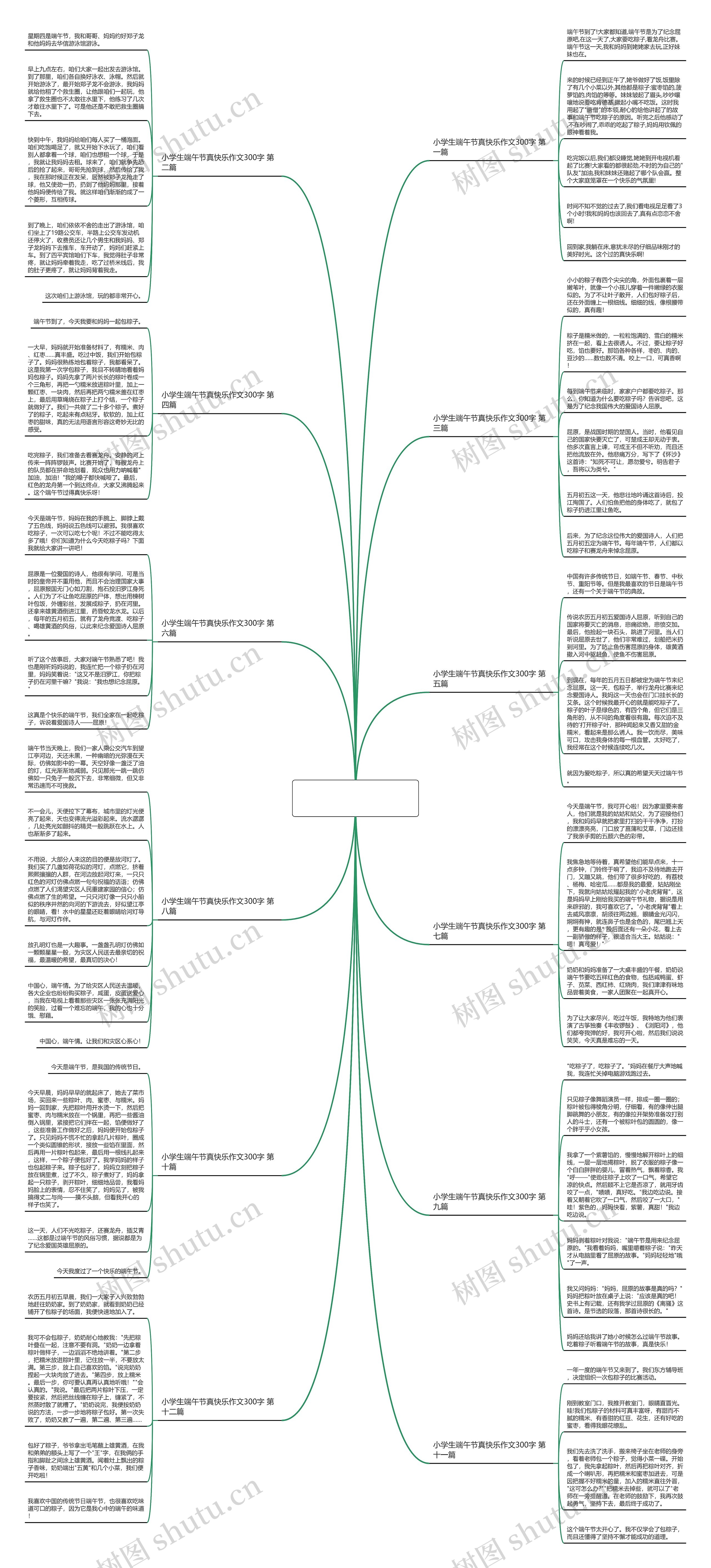 小学生端午节真快乐作文300字通用12篇思维导图