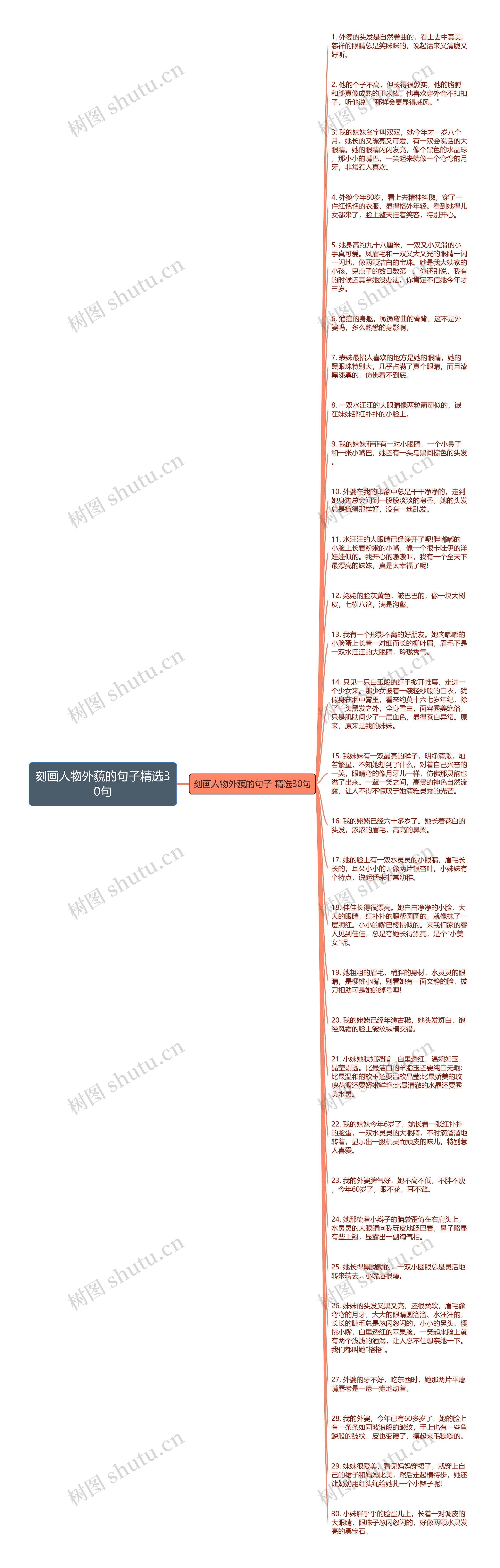 刻画人物外藐的句子精选30句思维导图