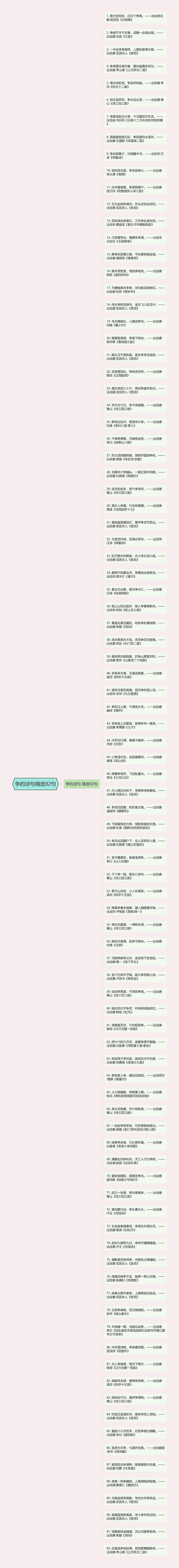 争的诗句精选92句思维导图