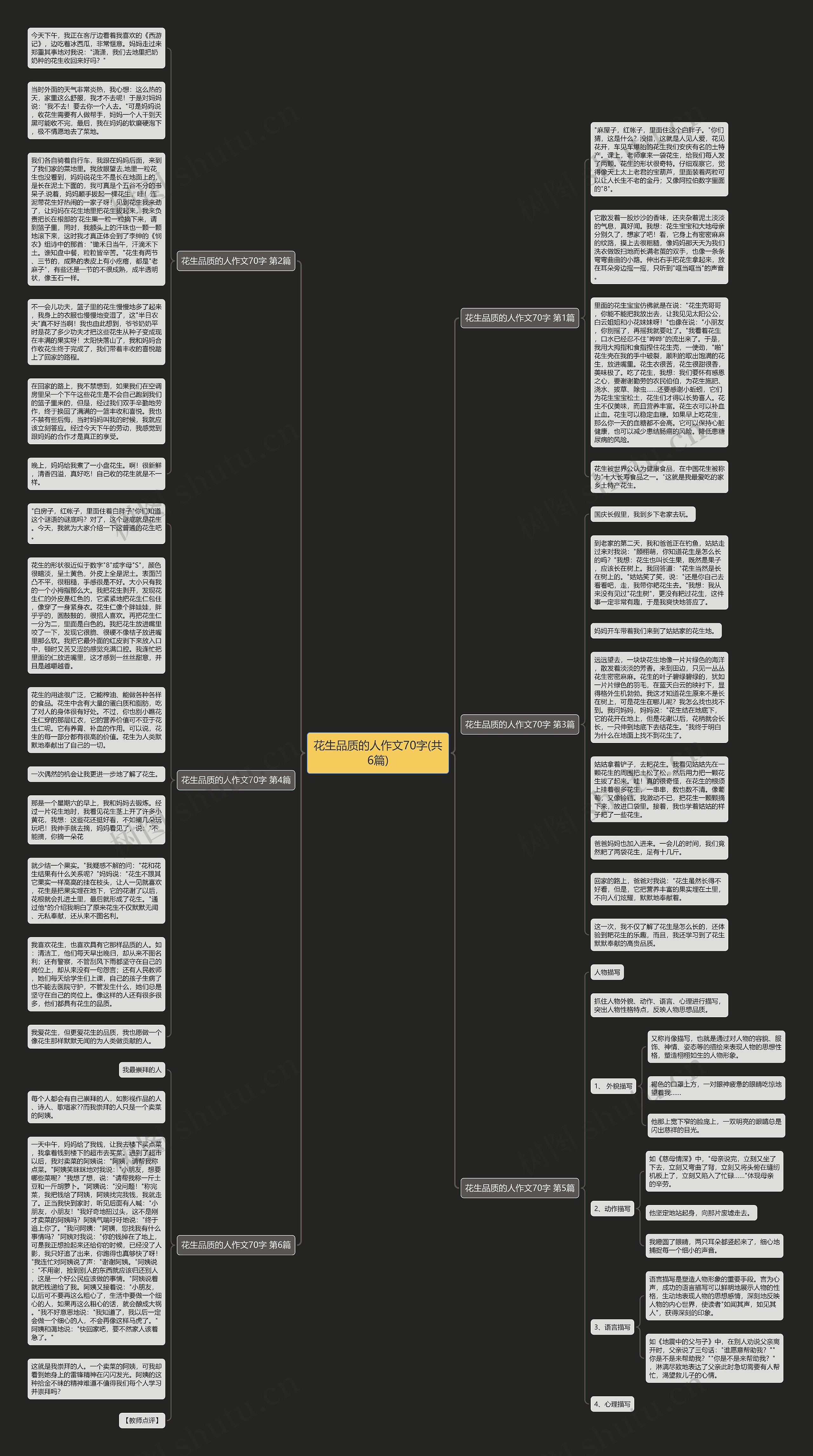 花生品质的人作文70字(共6篇)思维导图