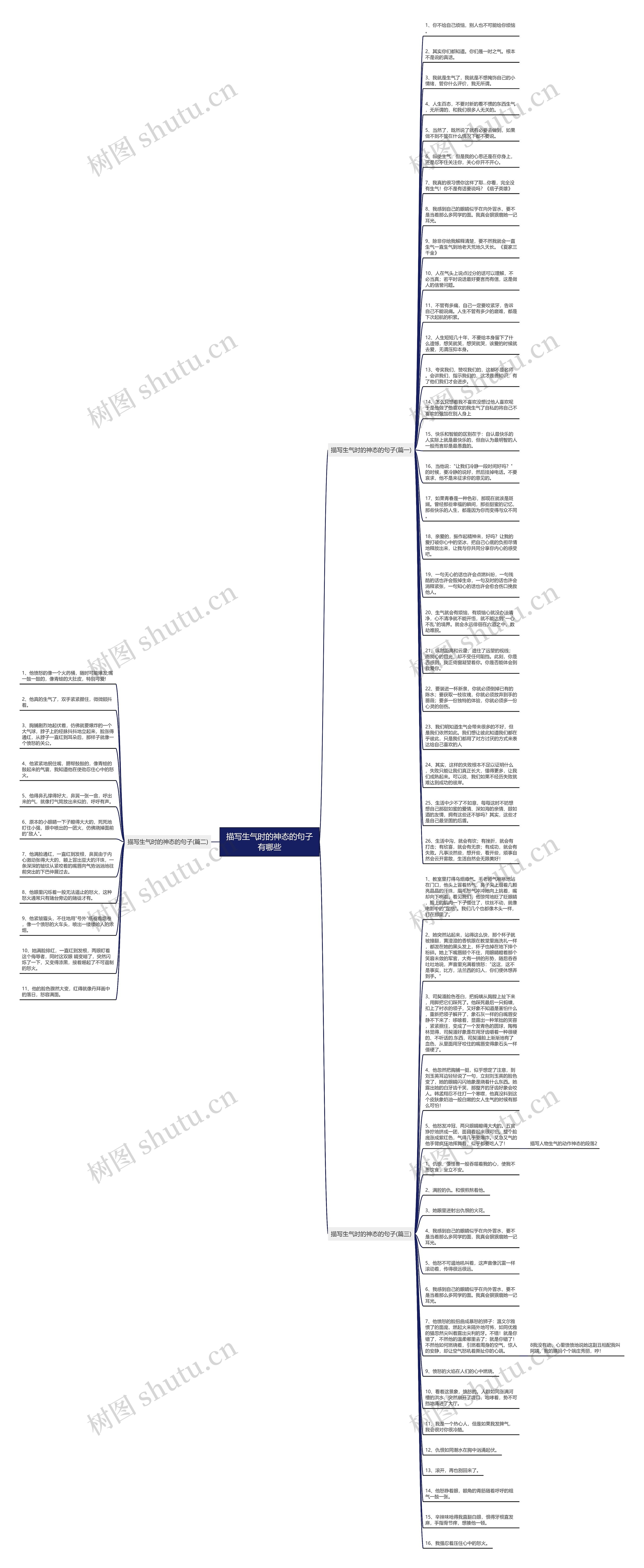 描写生气时的神态的句子有哪些思维导图