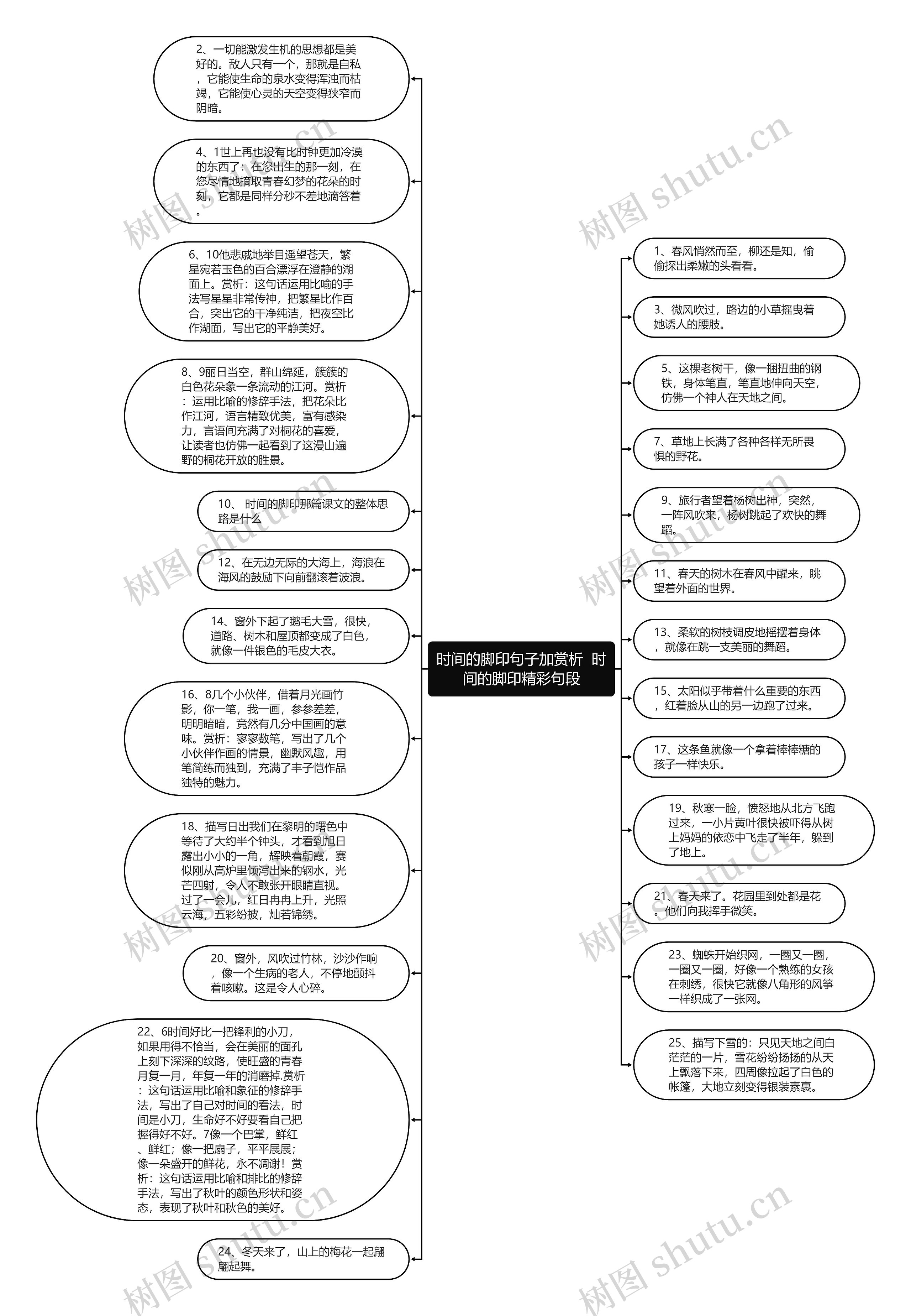 时间的脚印句子加赏析  时间的脚印精彩句段思维导图