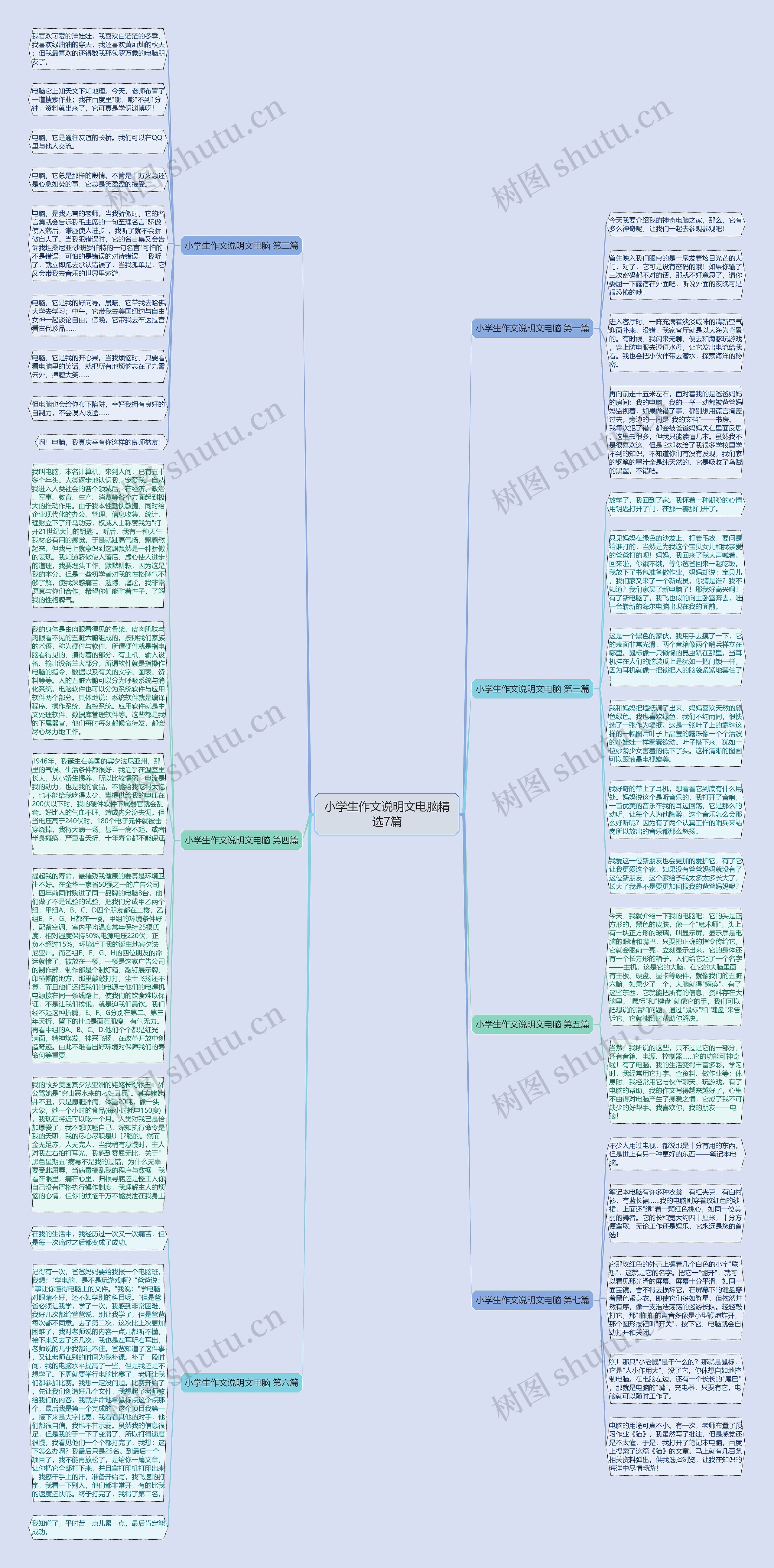 小学生作文说明文电脑精选7篇思维导图