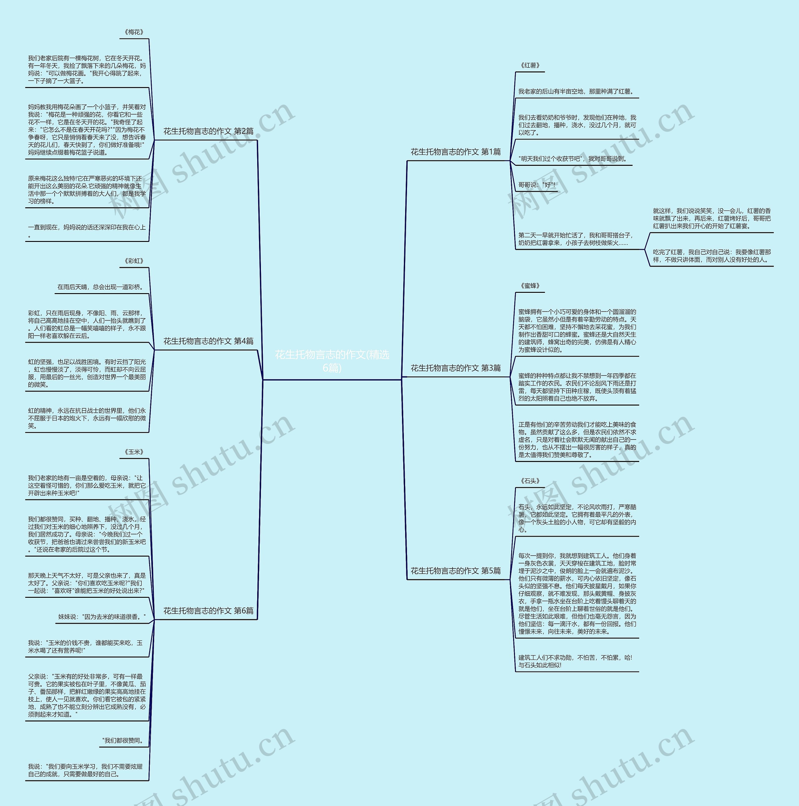 花生托物言志的作文(精选6篇)思维导图