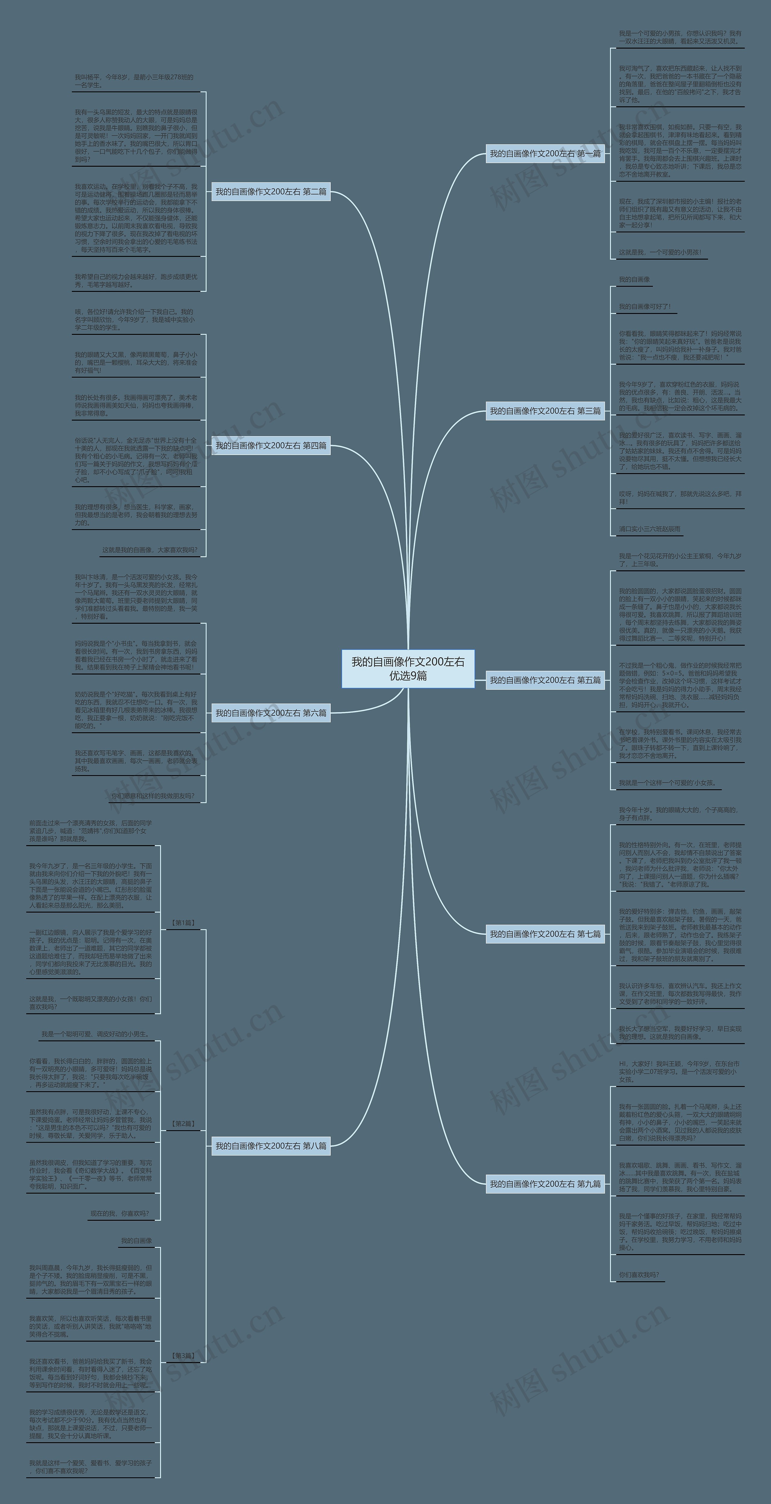 我的自画像作文200左右优选9篇思维导图