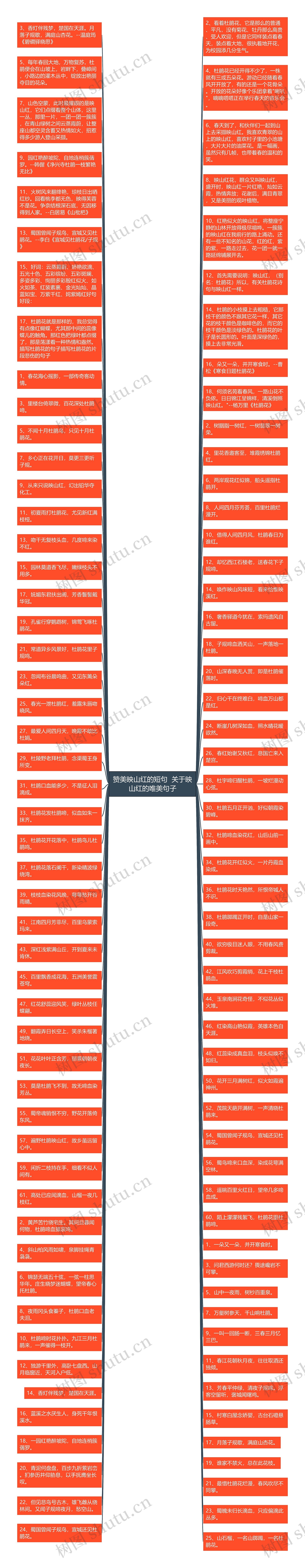 赞美映山红的短句  关于映山红的唯美句子思维导图