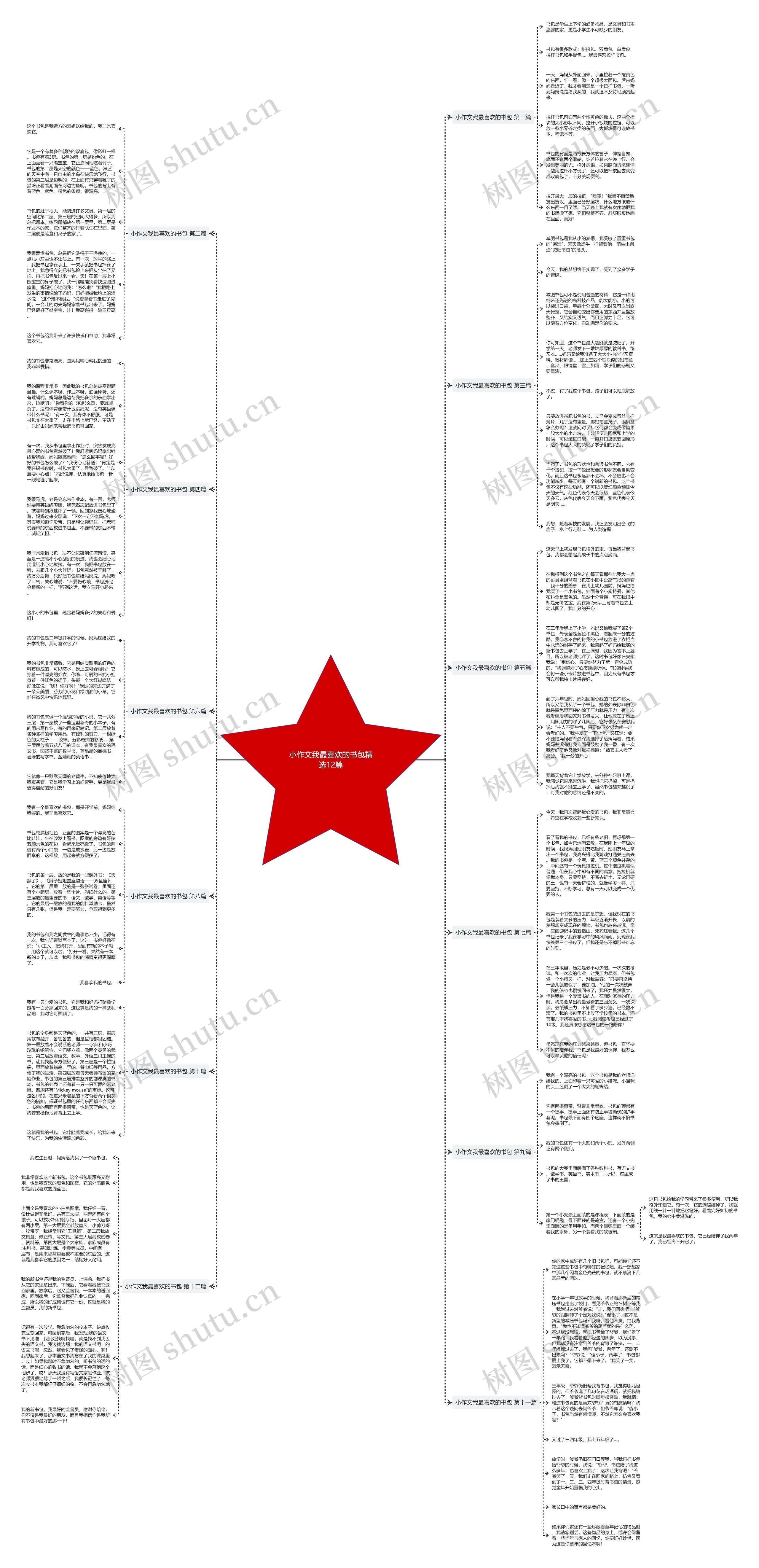 小作文我最喜欢的书包精选12篇思维导图