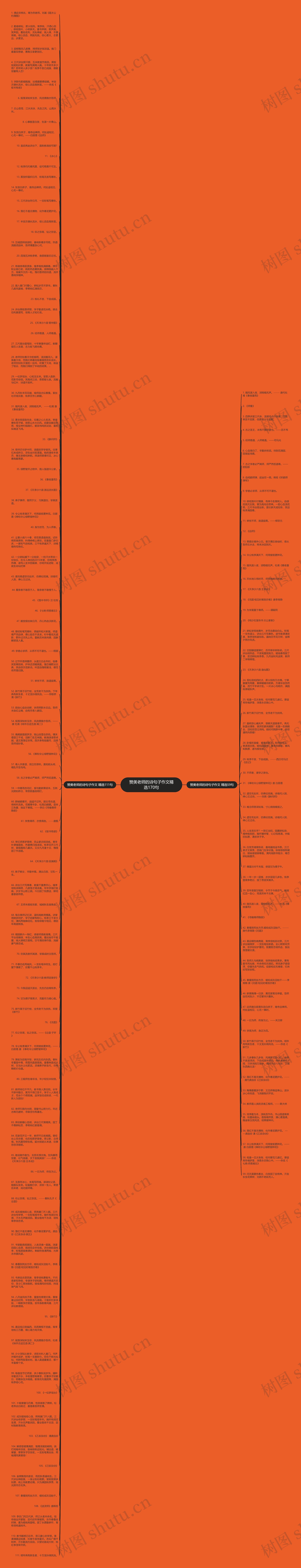 赞美老师的诗句子作文精选170句思维导图