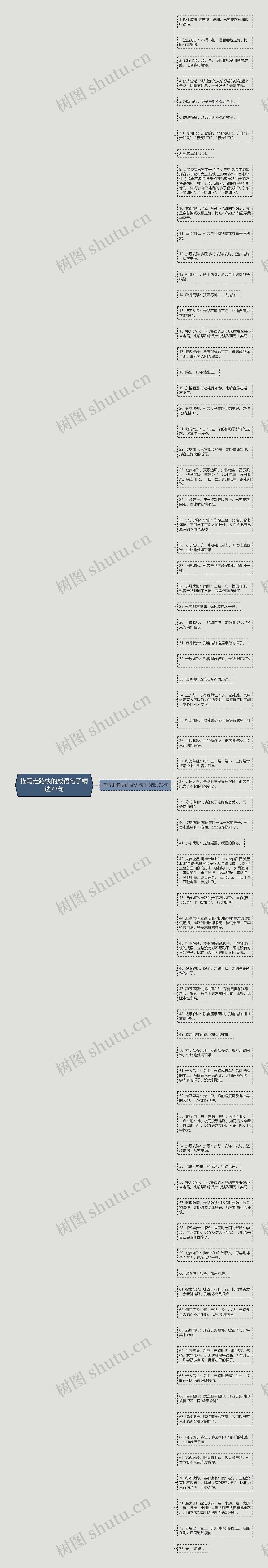 描写走路快的成语句子精选73句思维导图