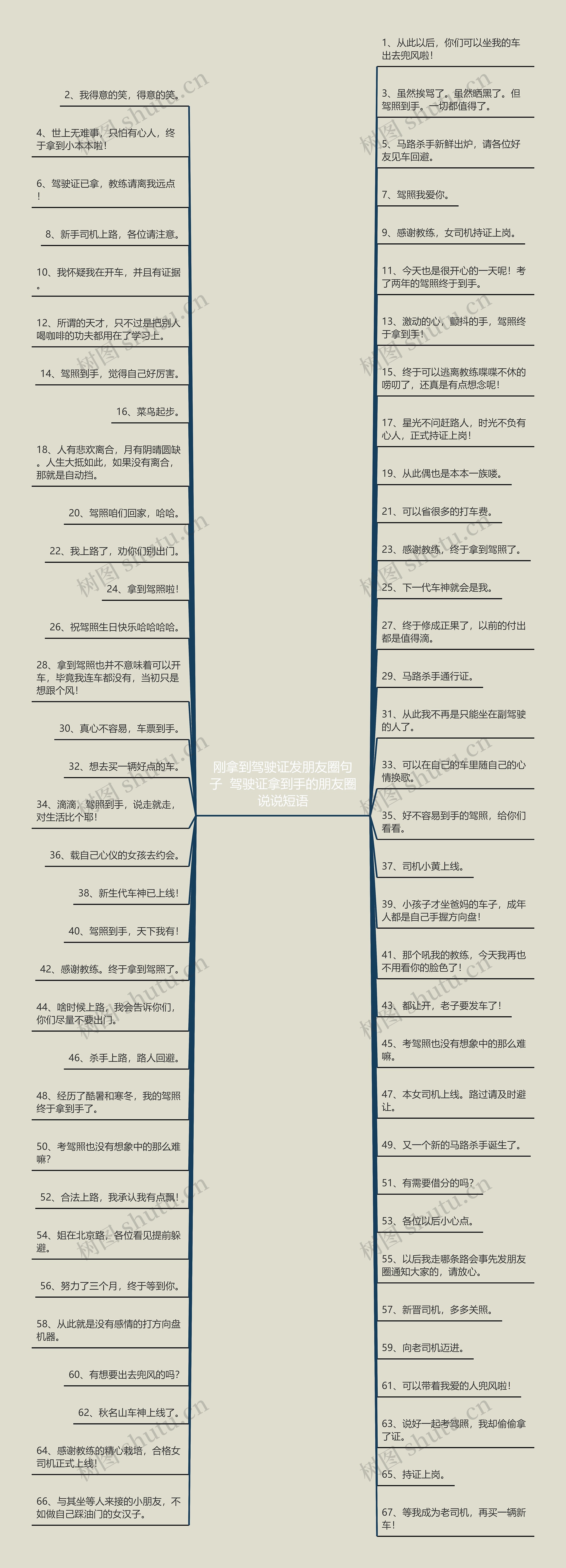 刚拿到驾驶证发朋友圈句子  驾驶证拿到手的朋友圈说说短语思维导图