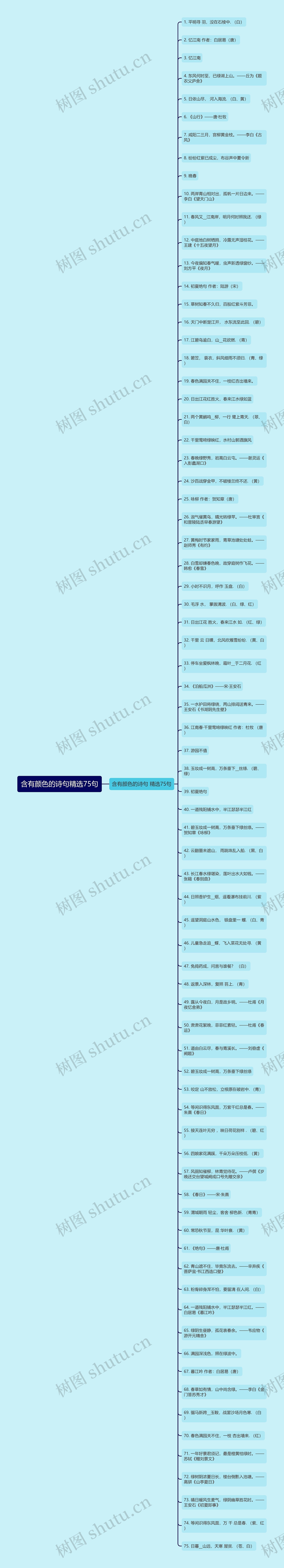 含有颜色的诗句精选75句