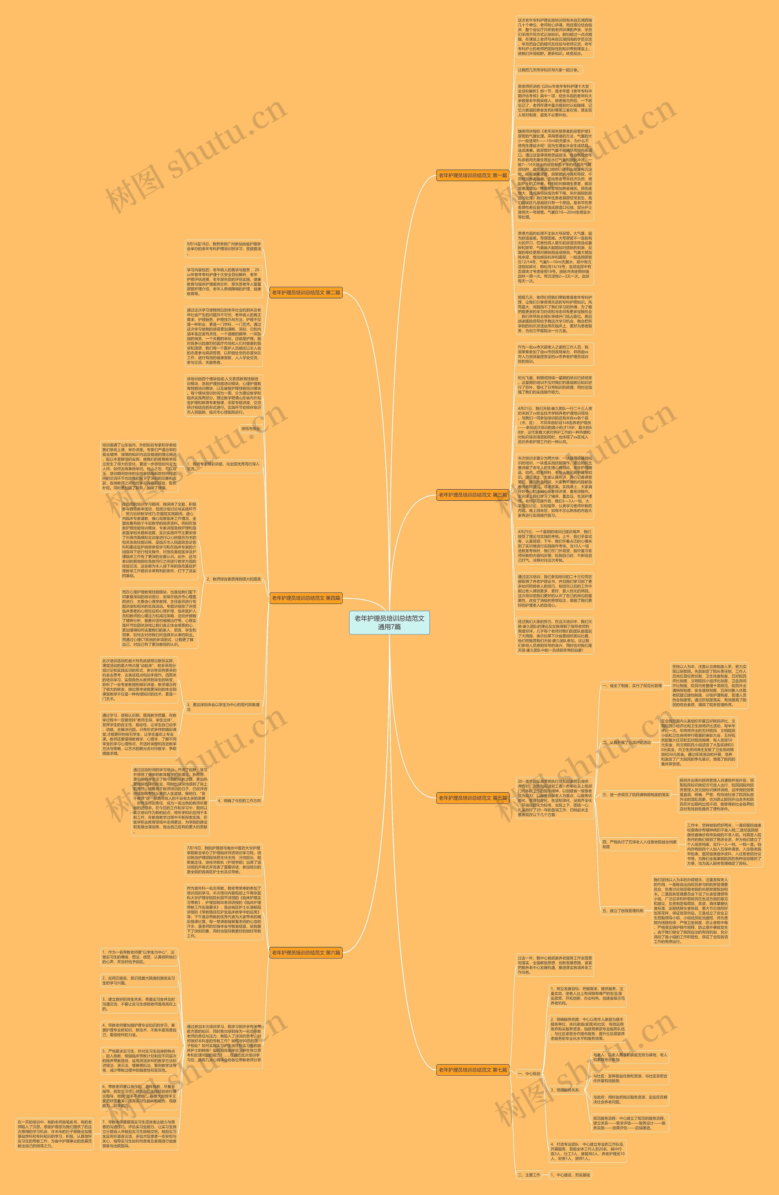 老年护理员培训总结范文通用7篇思维导图