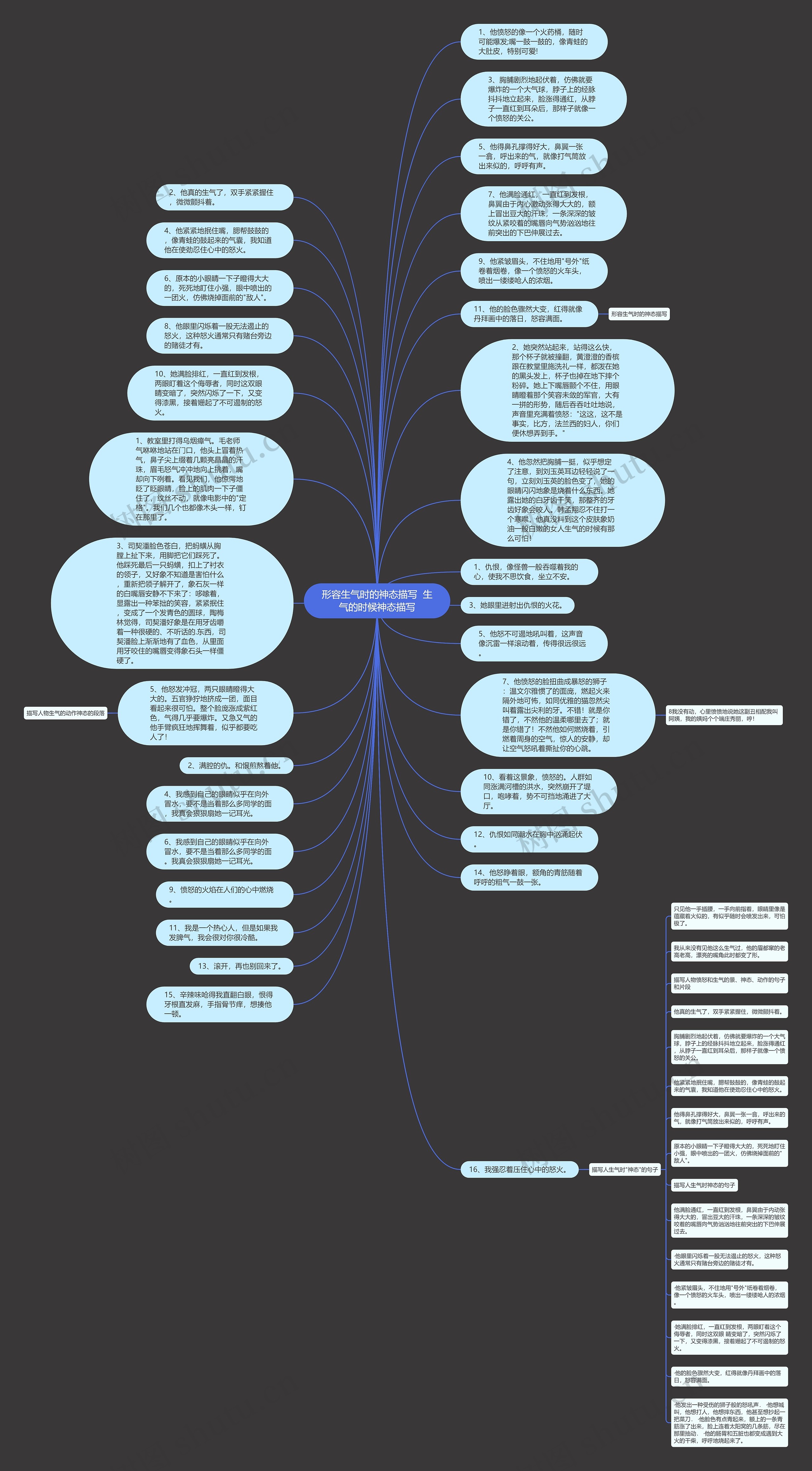 形容生气时的神态描写  生气的时候神态描写思维导图