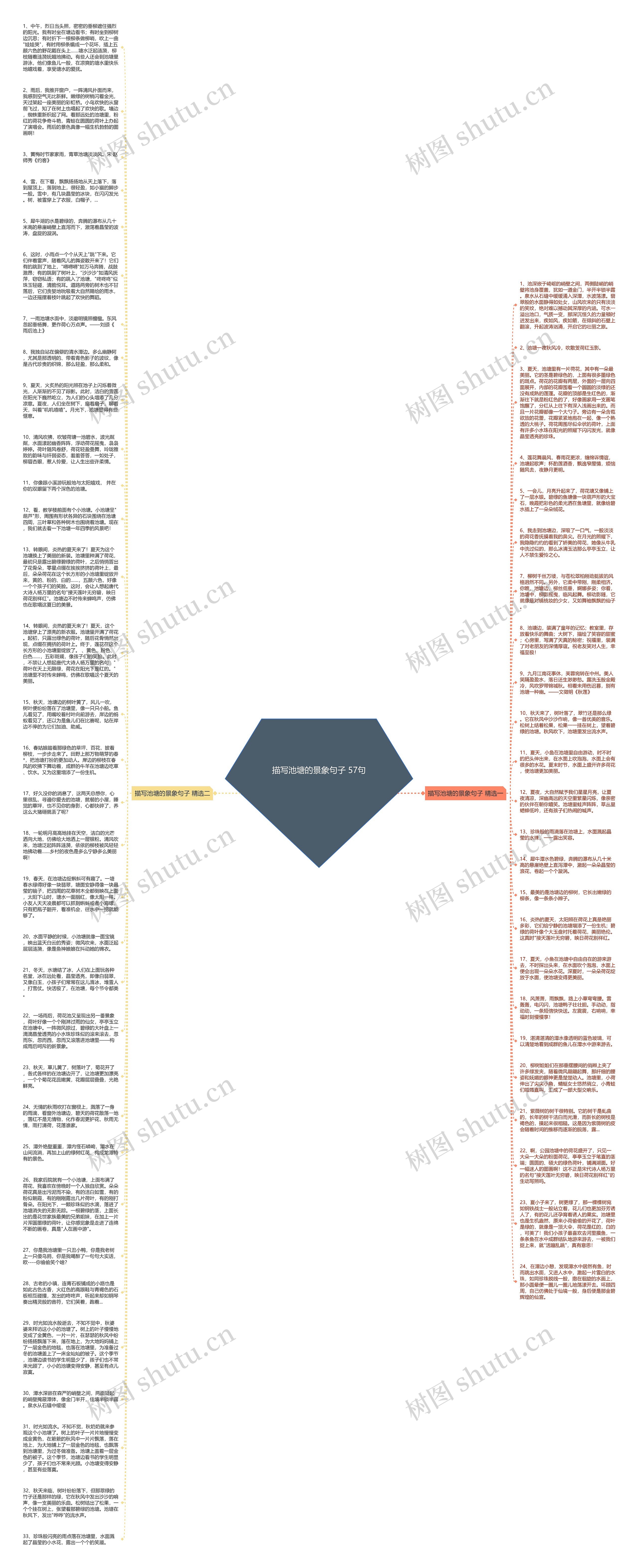 描写池塘的景象句子 57句思维导图
