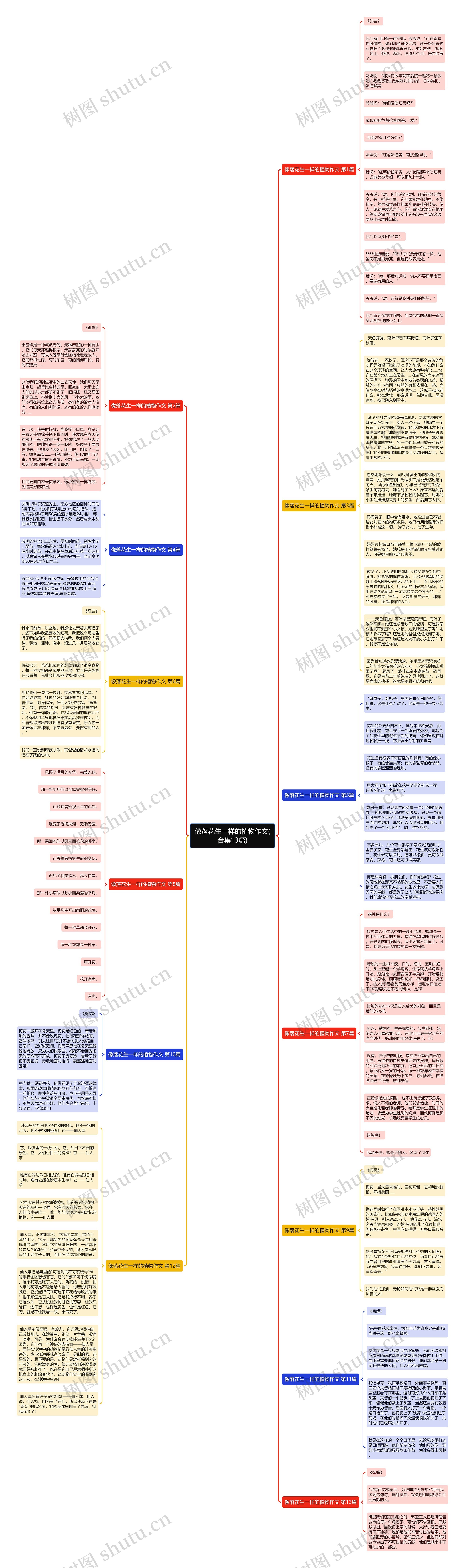 像落花生一样的植物作文(合集13篇)思维导图