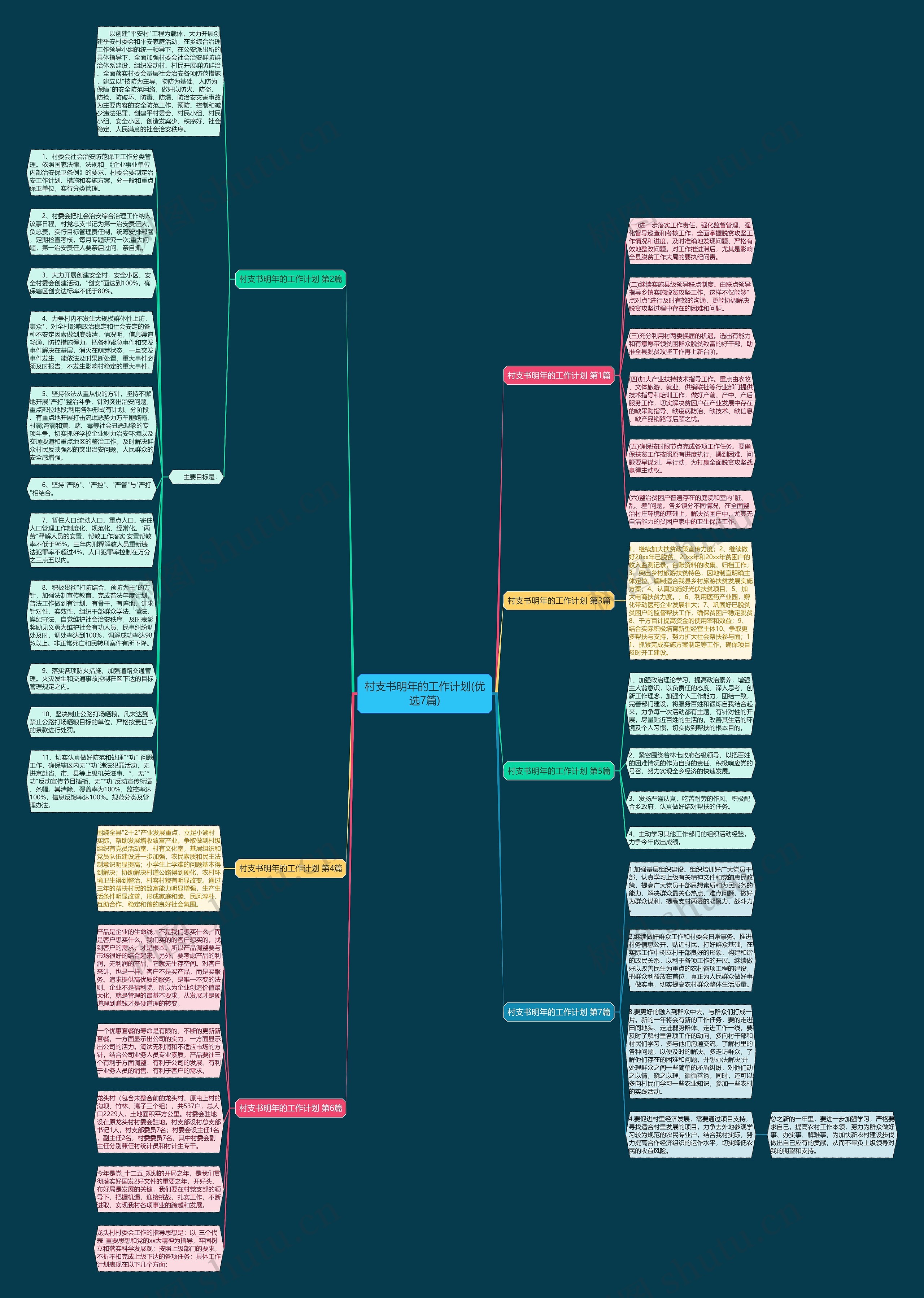 村支书明年的工作计划(优选7篇)思维导图
