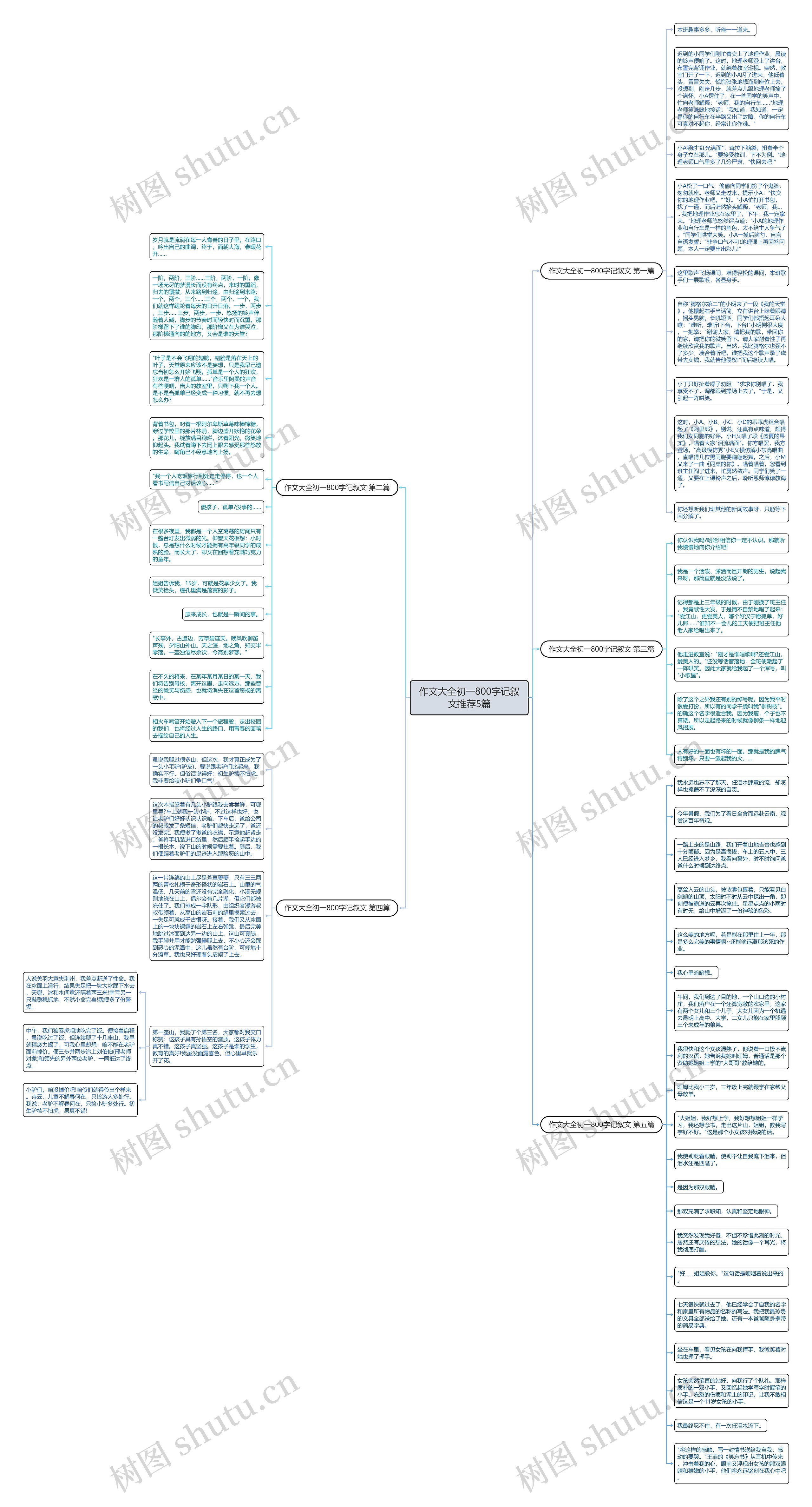 作文大全初一800字记叙文推荐5篇思维导图