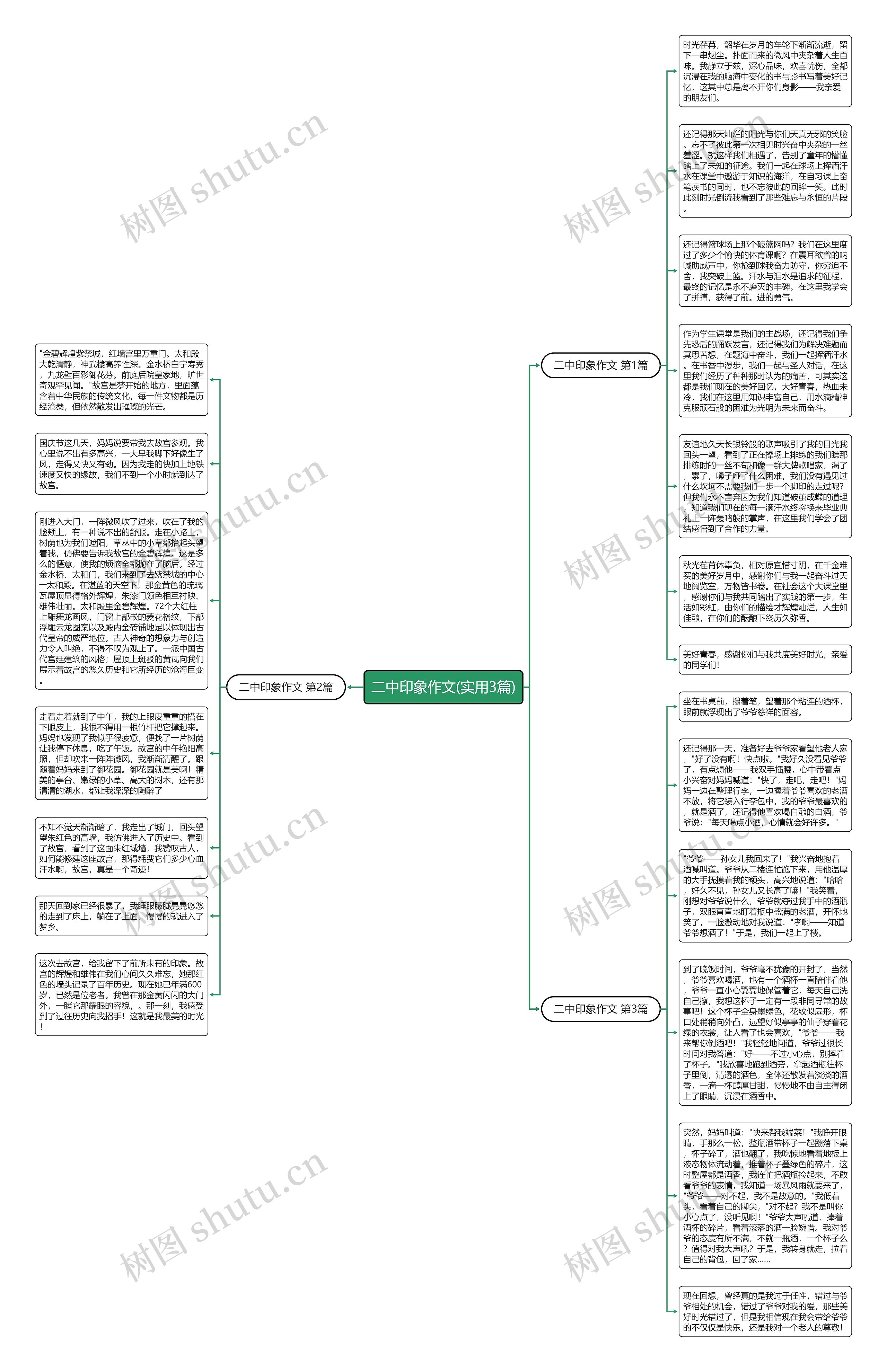 二中印象作文(实用3篇)思维导图
