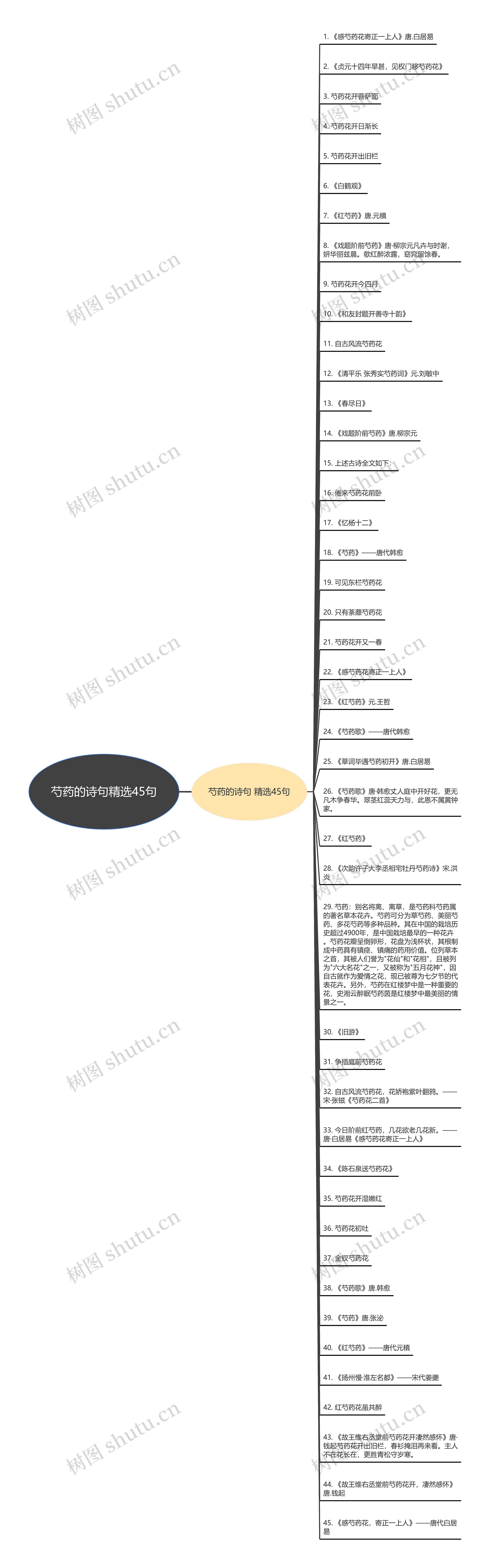 芍药的诗句精选45句思维导图