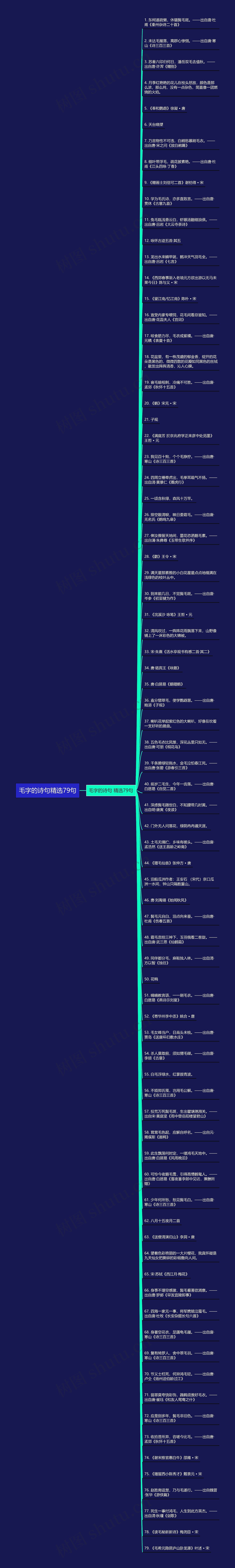 毛字的诗句精选79句