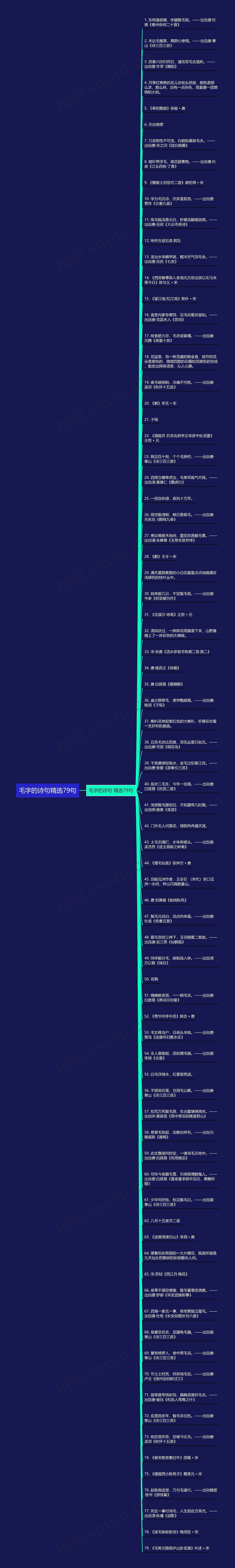 毛字的诗句精选79句