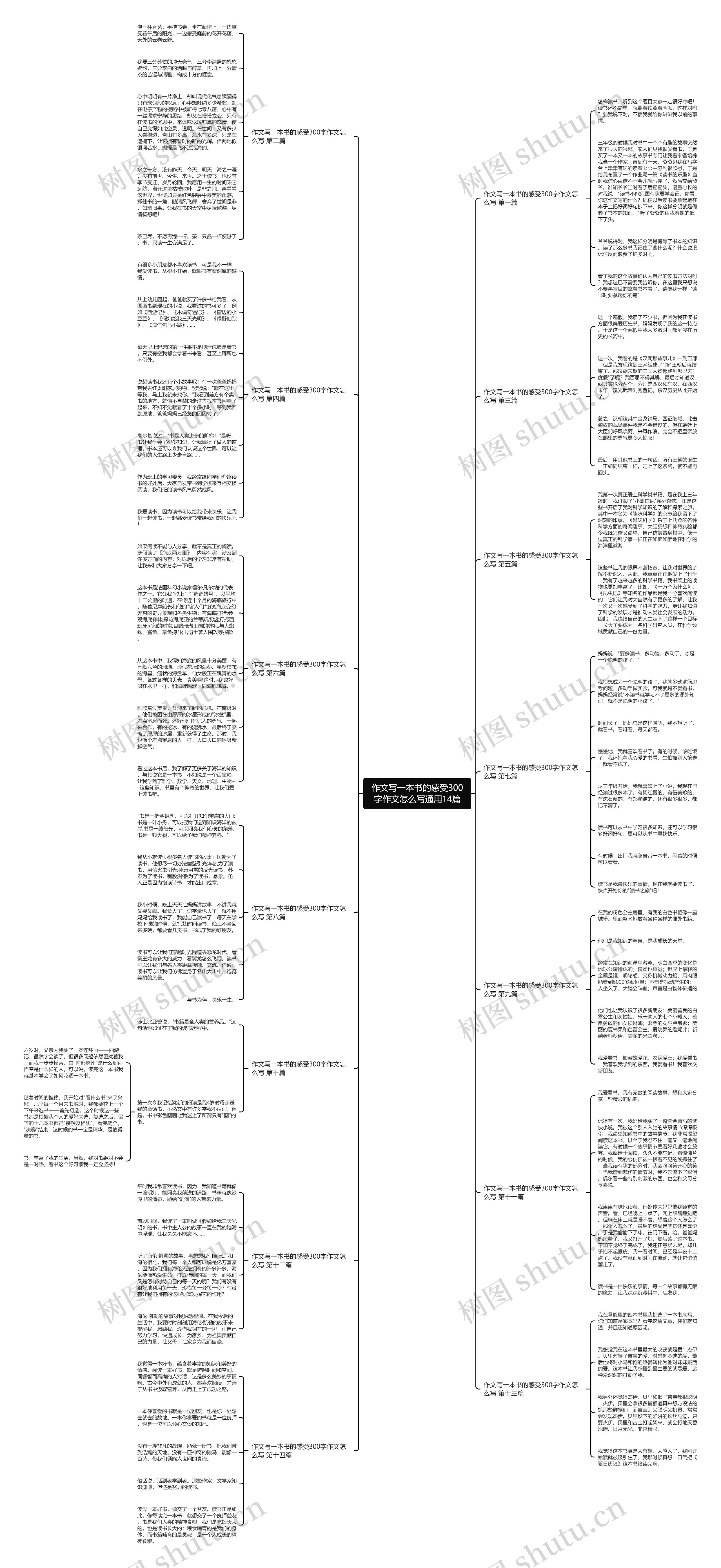 作文写一本书的感受300字作文怎么写通用14篇思维导图