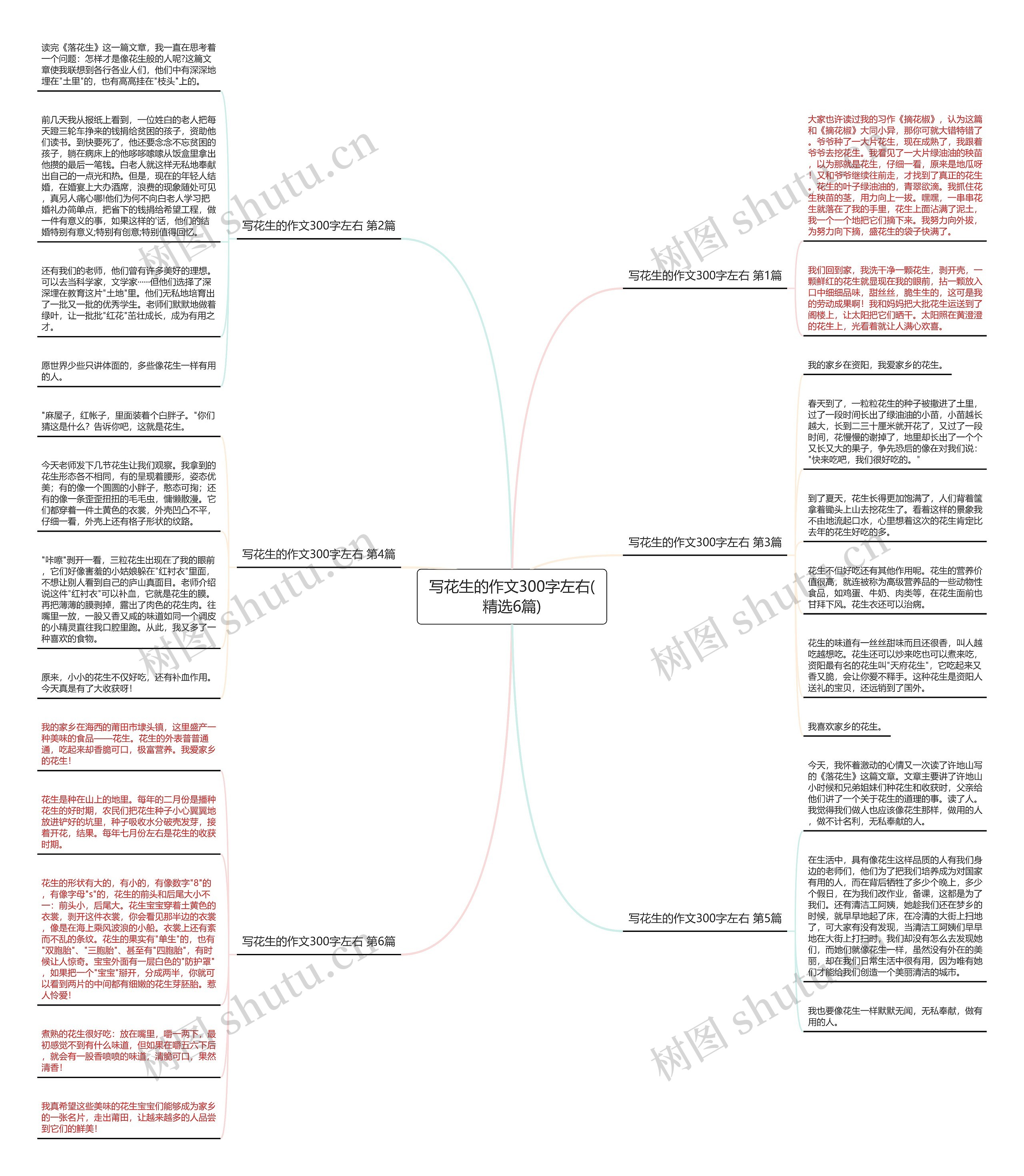 写花生的作文300字左右(精选6篇)思维导图