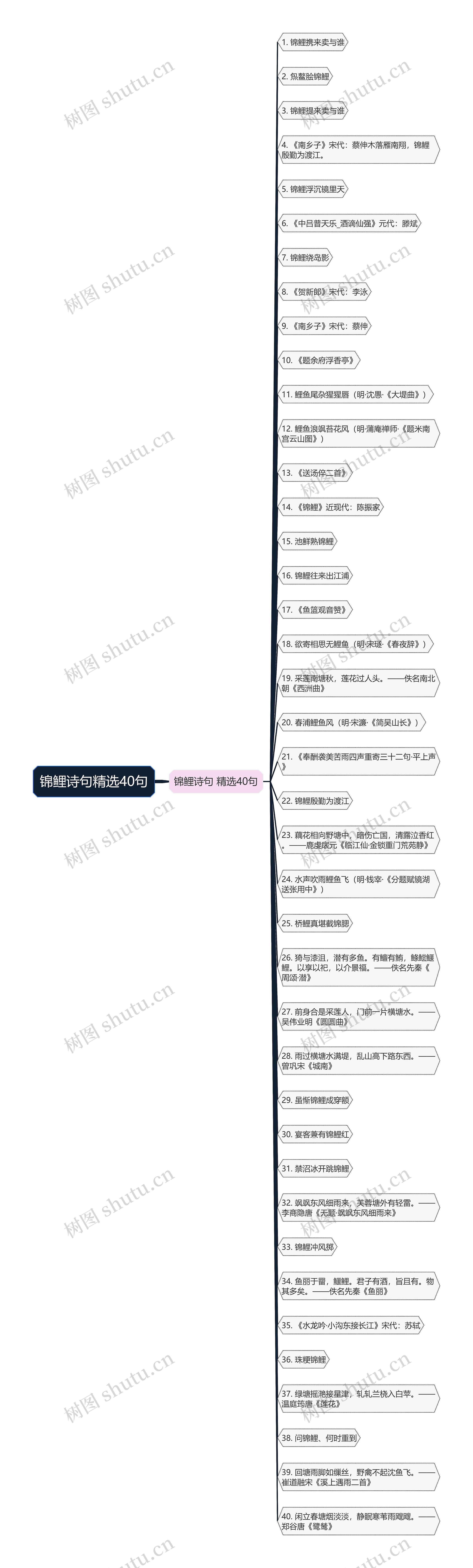 锦鲤诗句精选40句思维导图