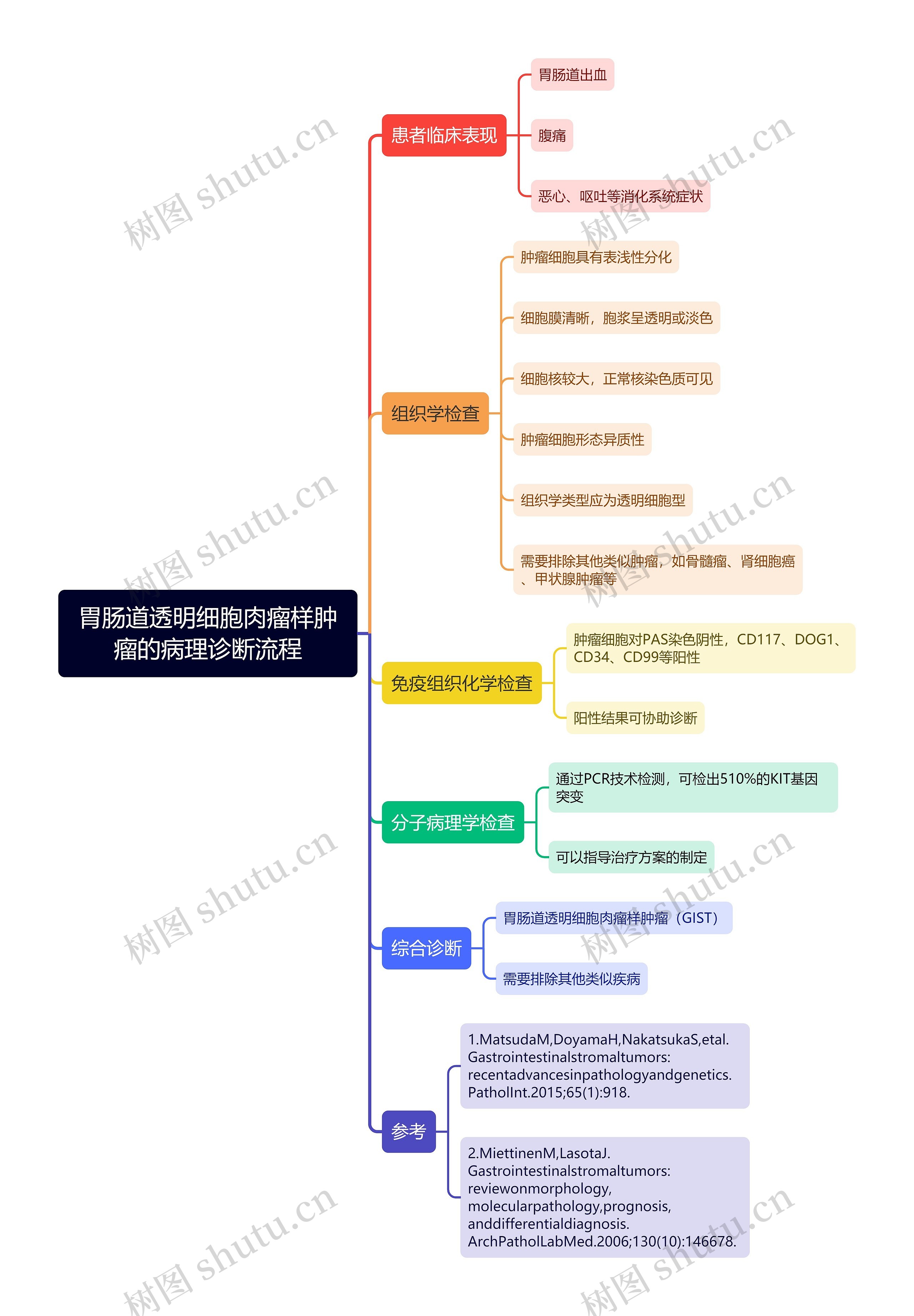 胃肠道透明细胞肉瘤样肿瘤的病理诊断流程思维导图