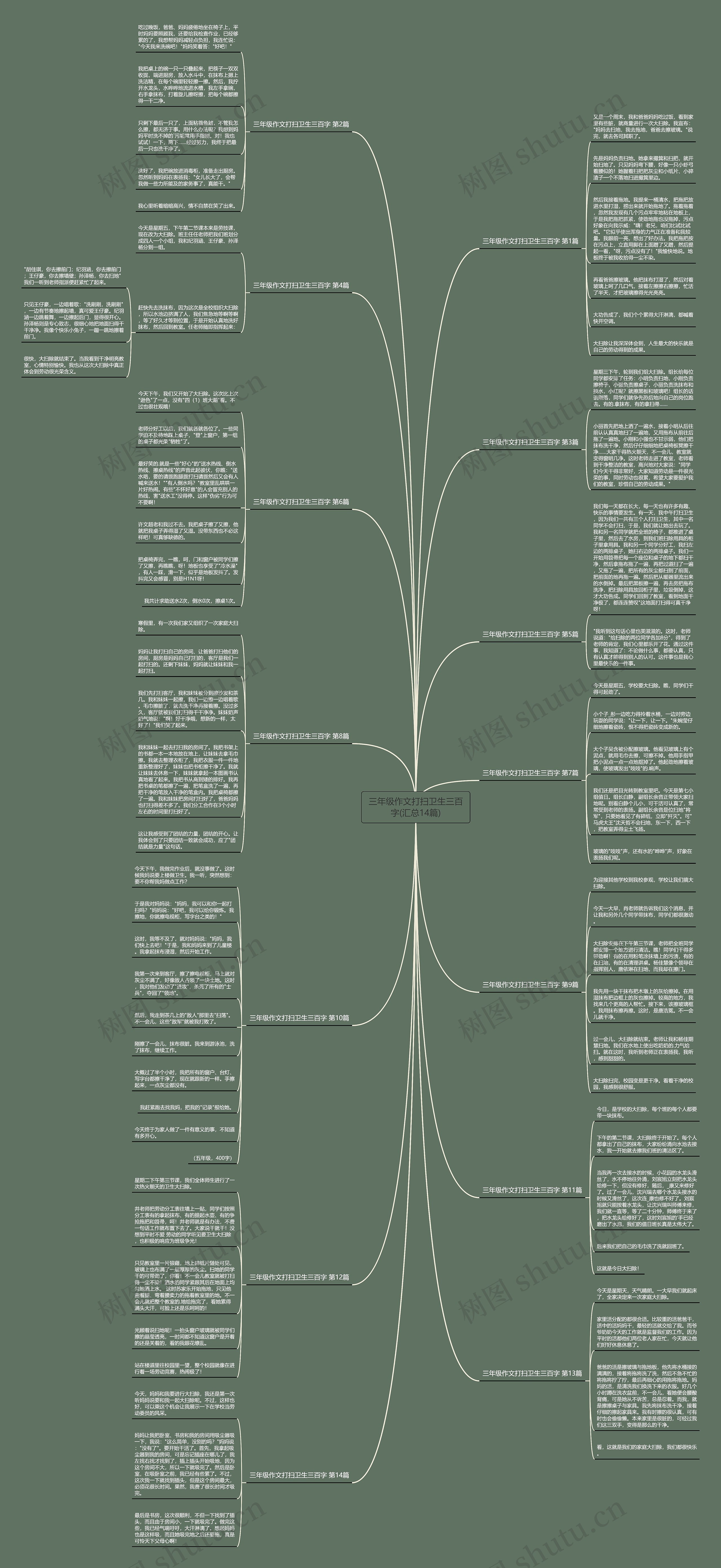 三年级作文打扫卫生三百字(汇总14篇)思维导图
