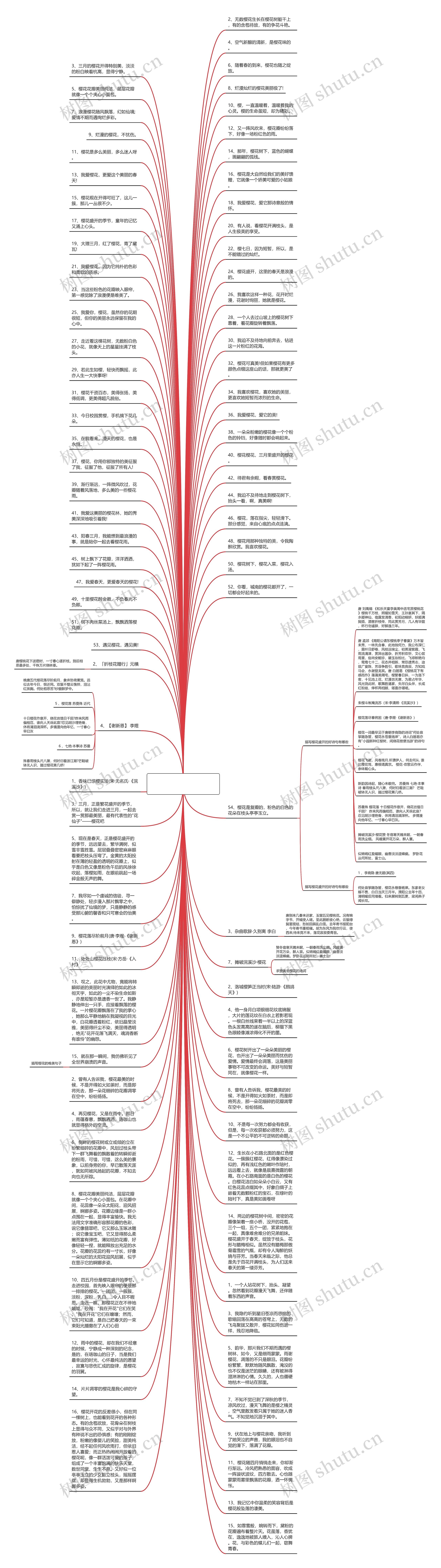 赞美樱花盛开的句子  形容樱花盛开的优美句子简短思维导图
