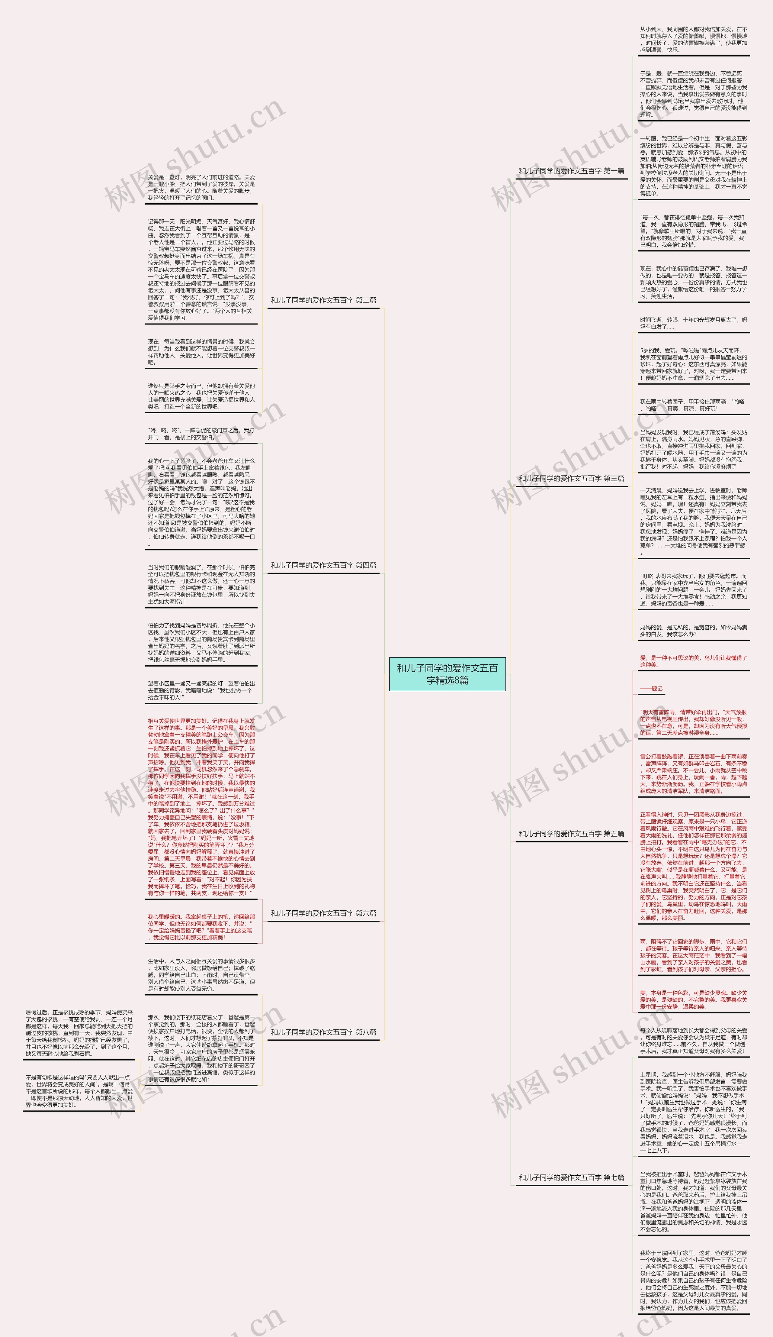 和儿子同学的爱作文五百字精选8篇思维导图