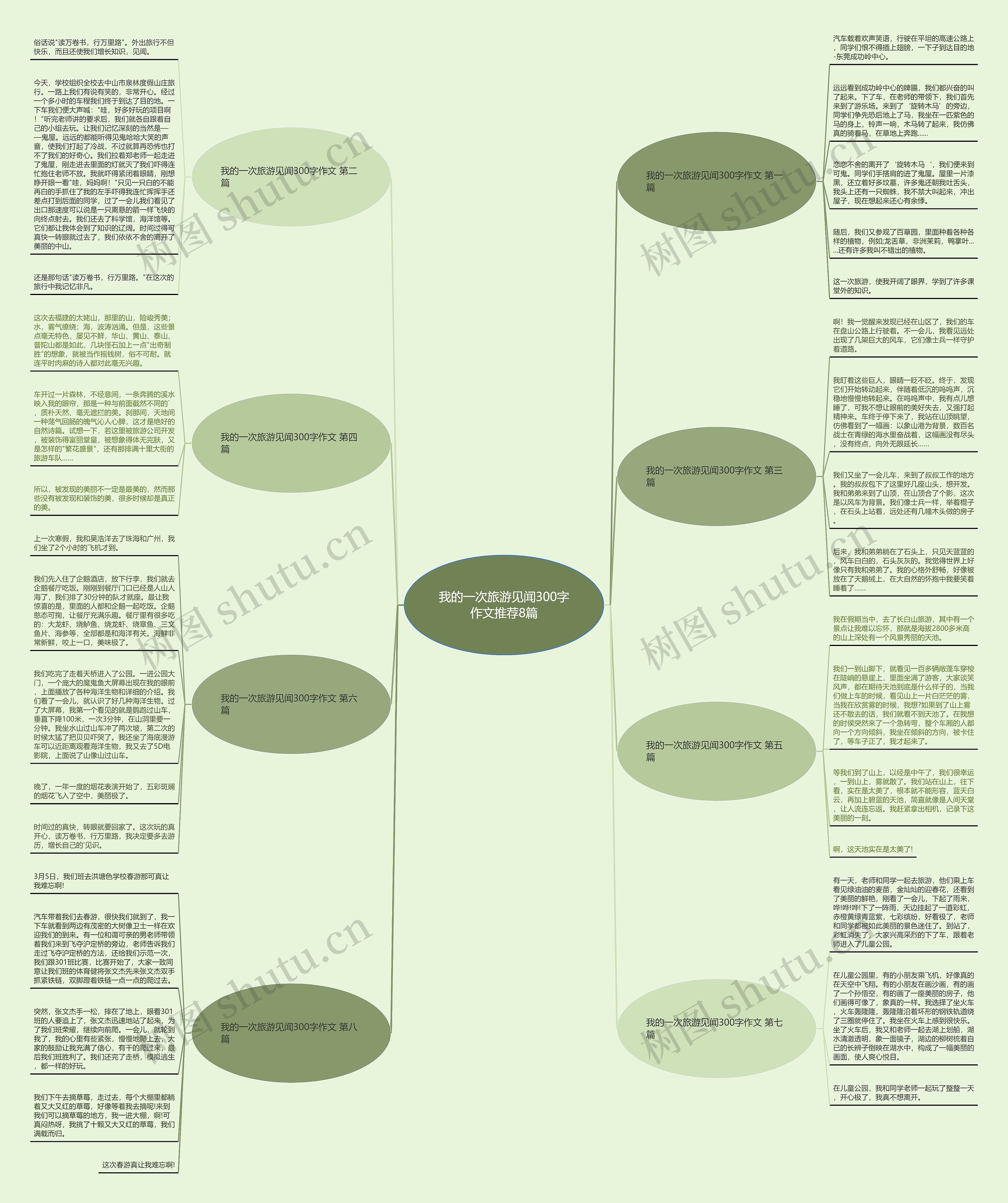 我的一次旅游见闻300字作文推荐8篇思维导图