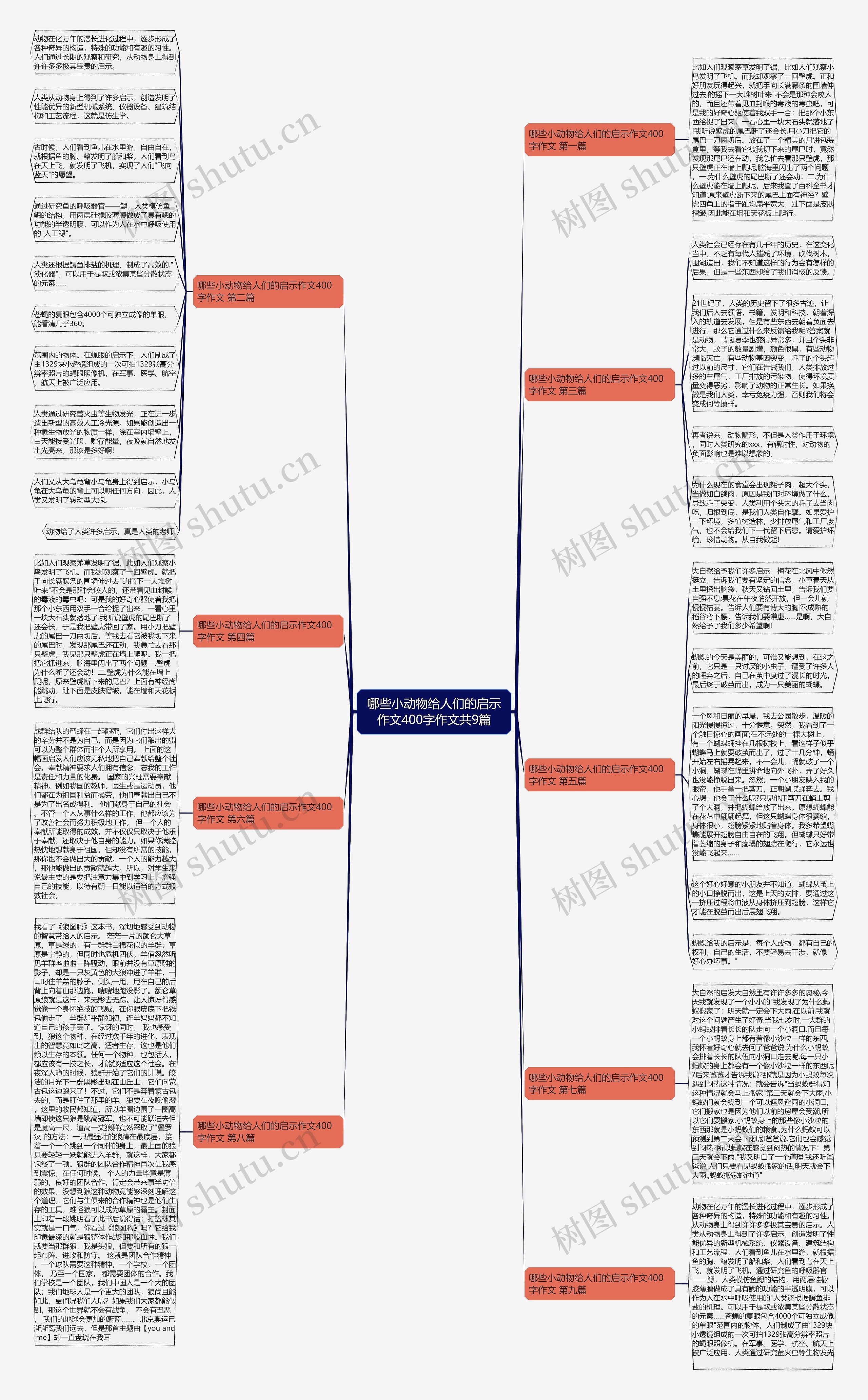 哪些小动物给人们的启示作文400字作文共9篇思维导图
