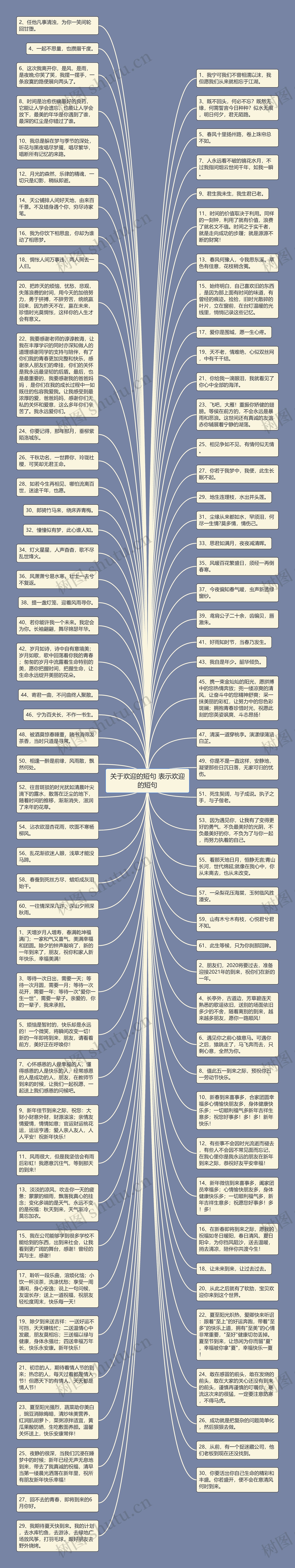 关于欢迎的短句 表示欢迎的短句思维导图