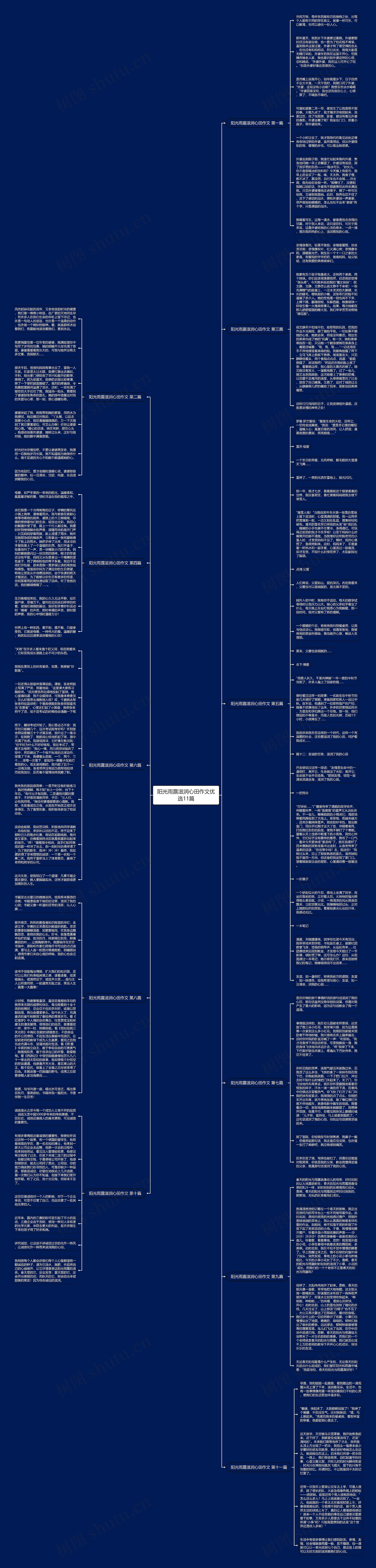 阳光雨露滋润心田作文优选11篇思维导图
