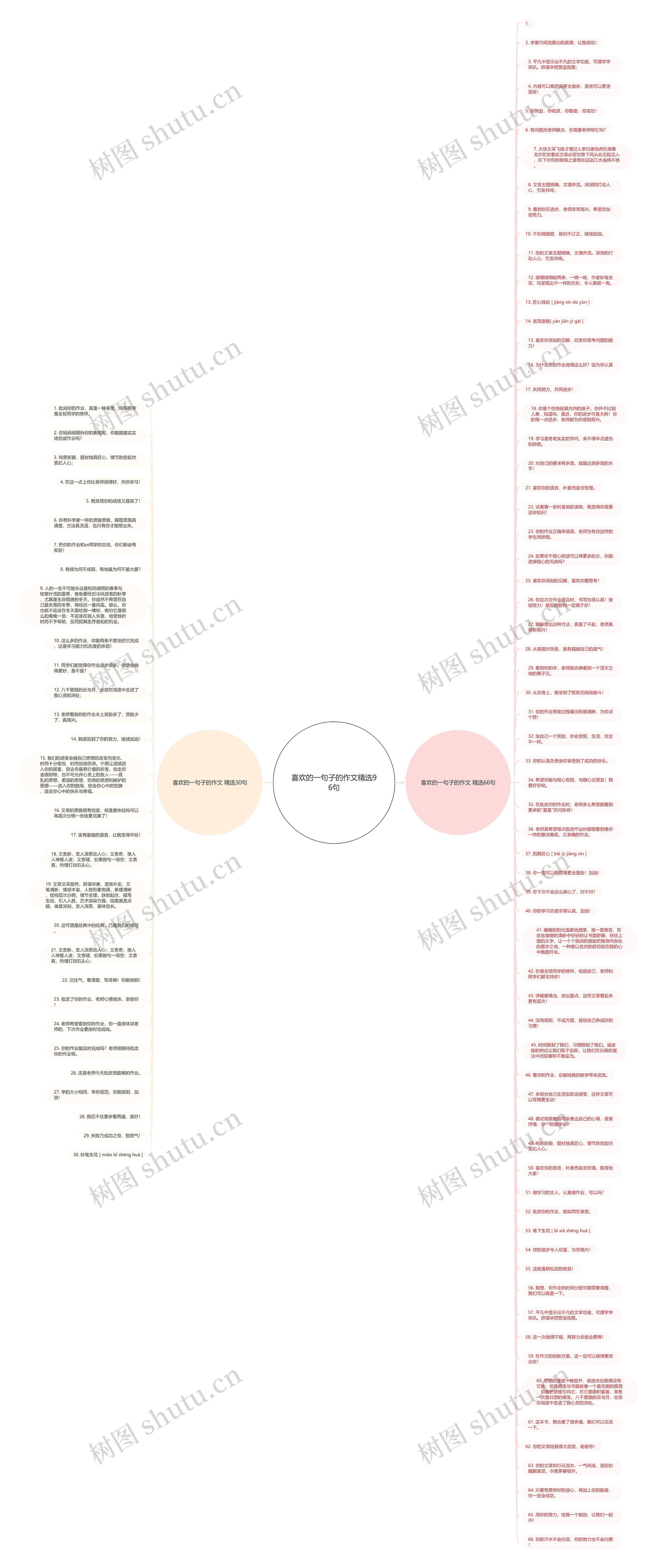 喜欢的一句子的作文精选96句思维导图