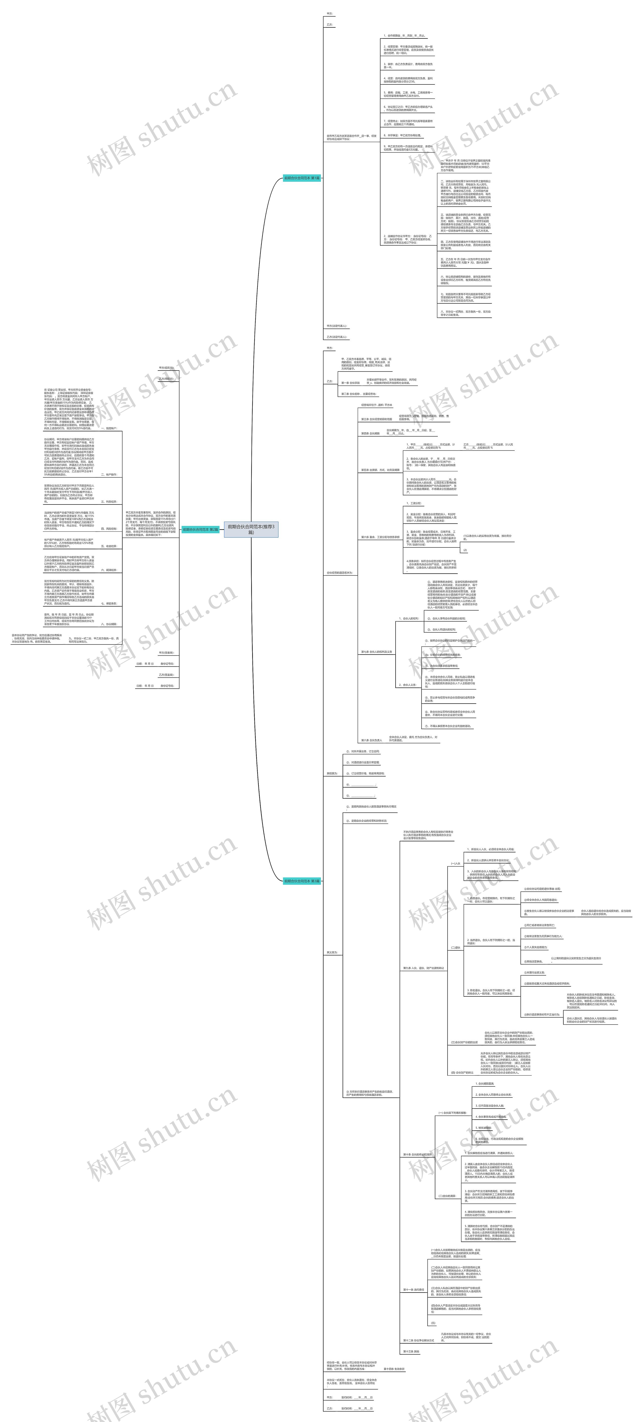 前期合伙合同范本(推荐3篇)思维导图