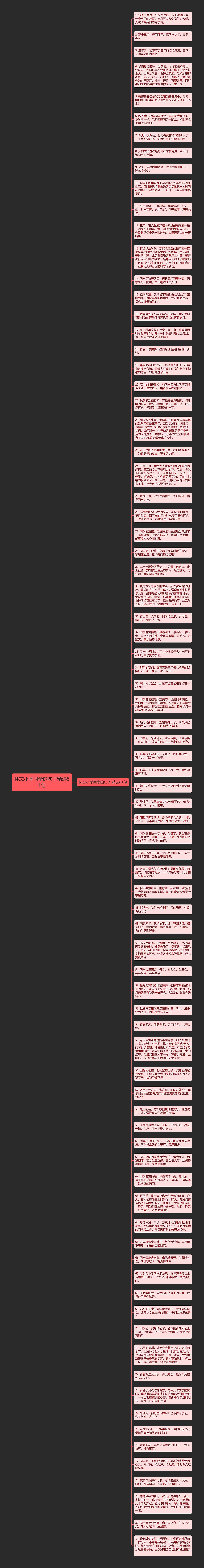 怀恋小学同学的句子精选81句思维导图高清图 怀恋小学同学的句子精选81句思维导图