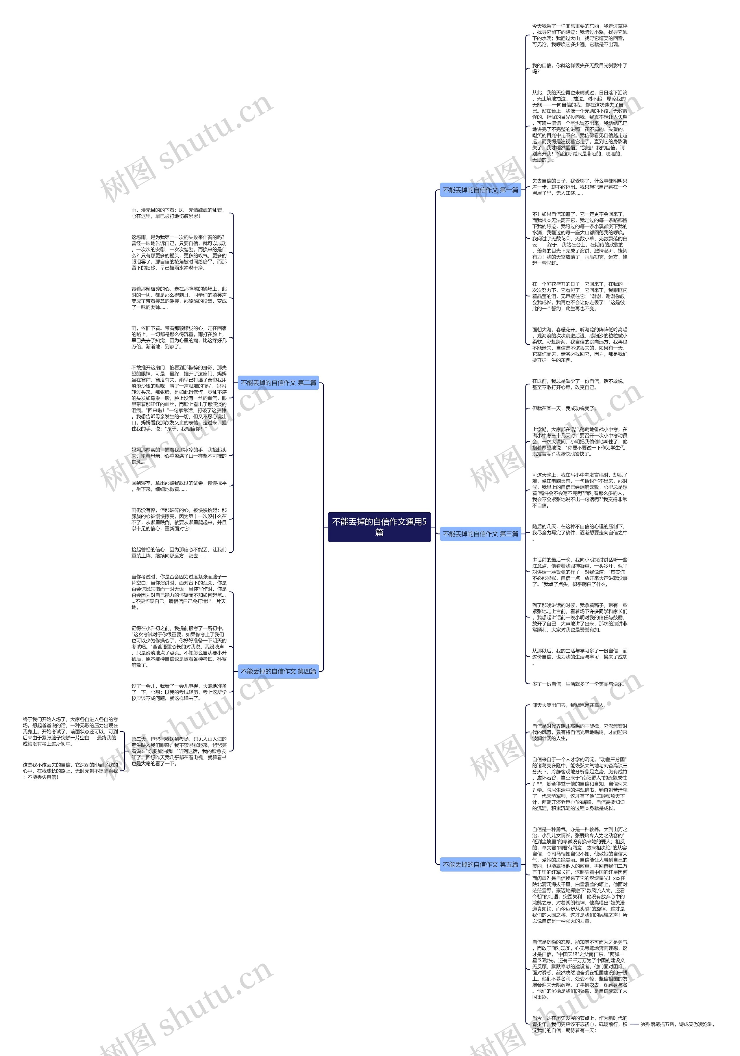 不能丢掉的自信作文通用5篇思维导图