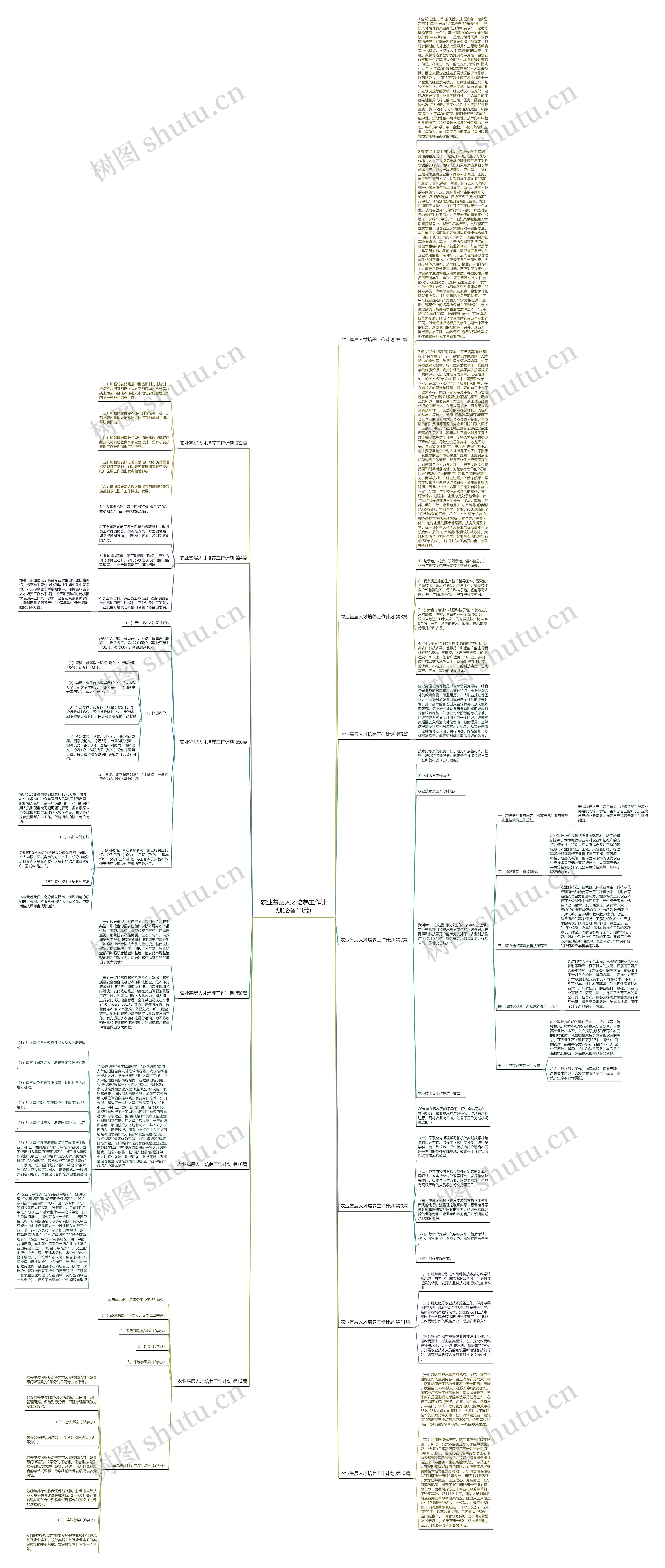 农业基层人才培养工作计划(必备13篇)思维导图