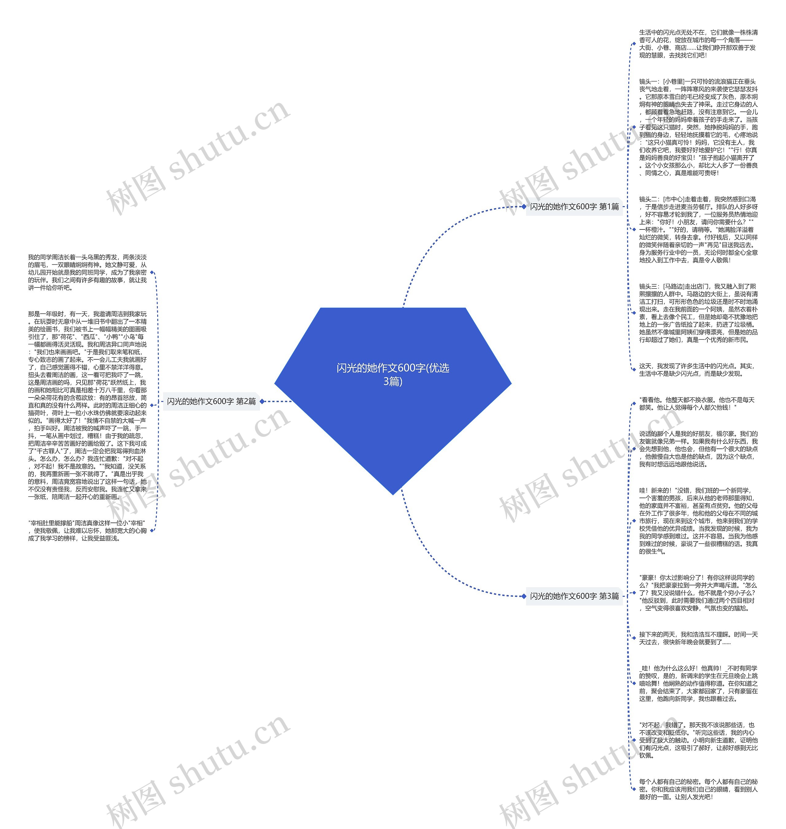 闪光的她作文600字(优选3篇)思维导图