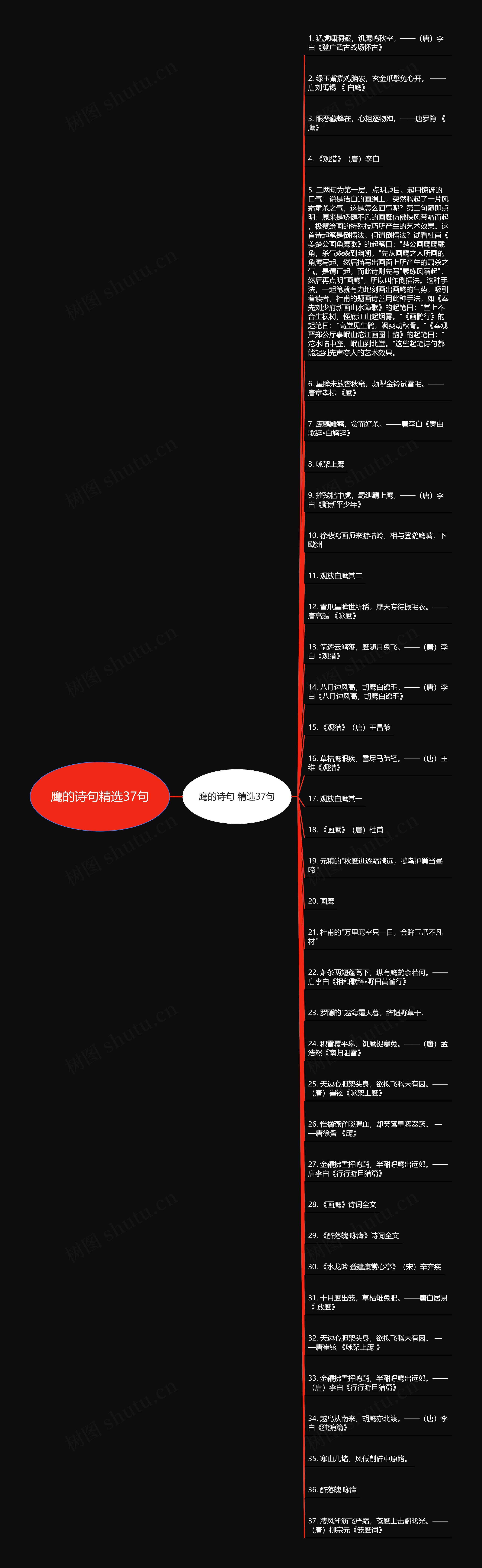 鹰的诗句精选37句思维导图