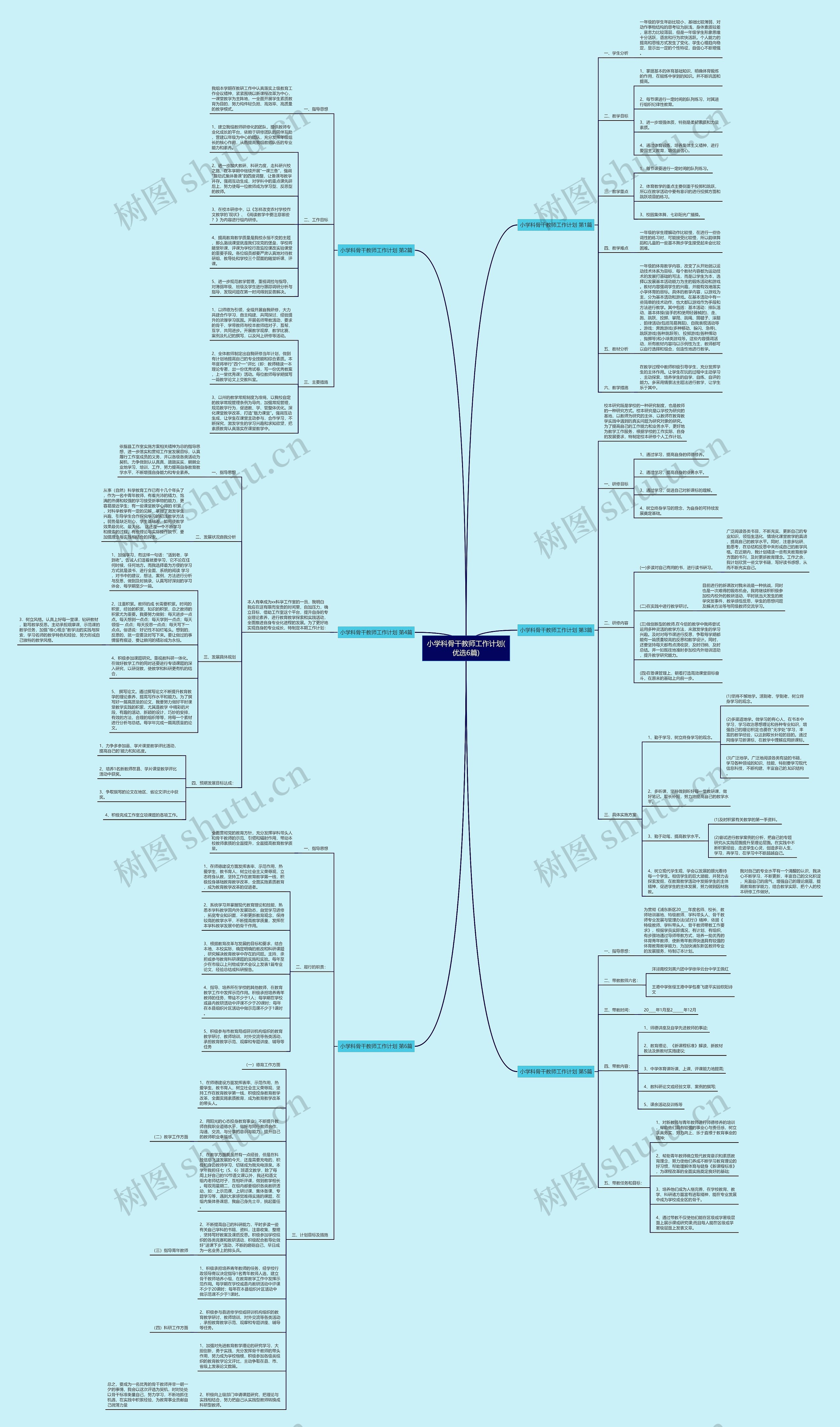 小学科骨干教师工作计划(优选6篇)思维导图