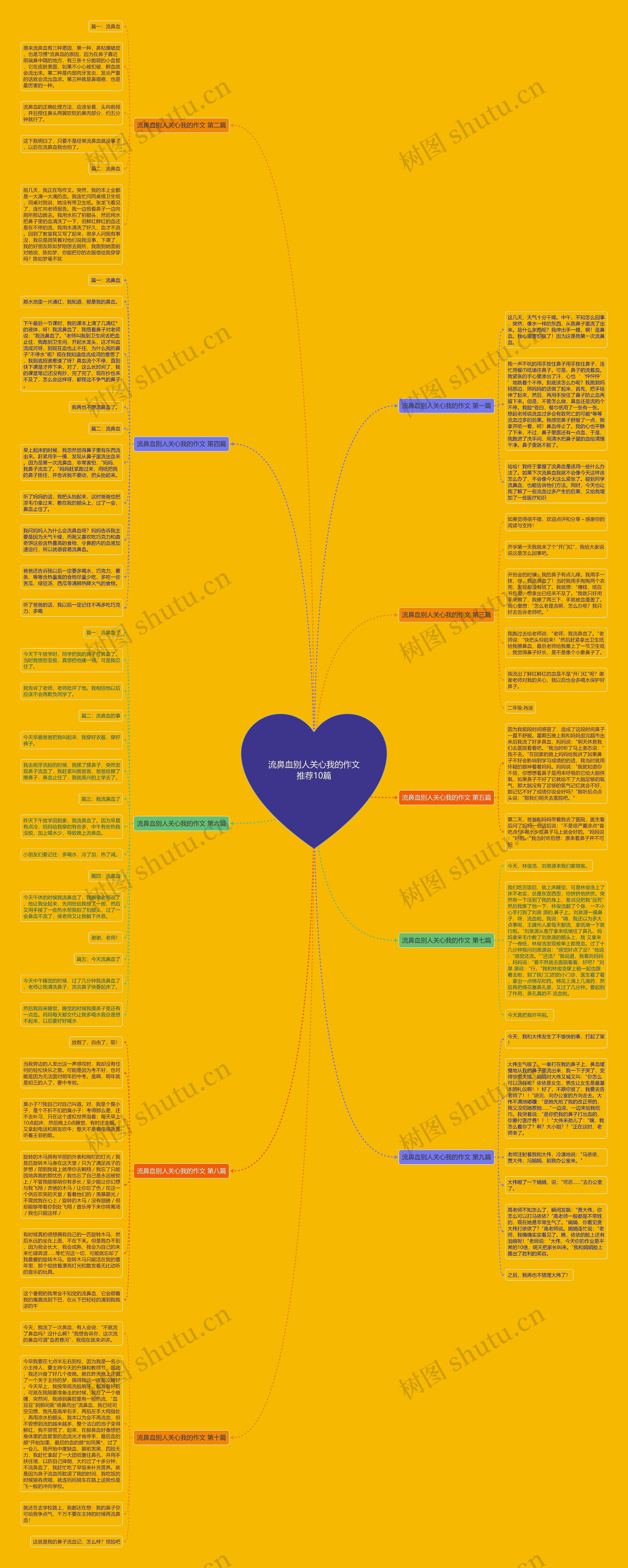 流鼻血别人关心我的作文推荐10篇思维导图