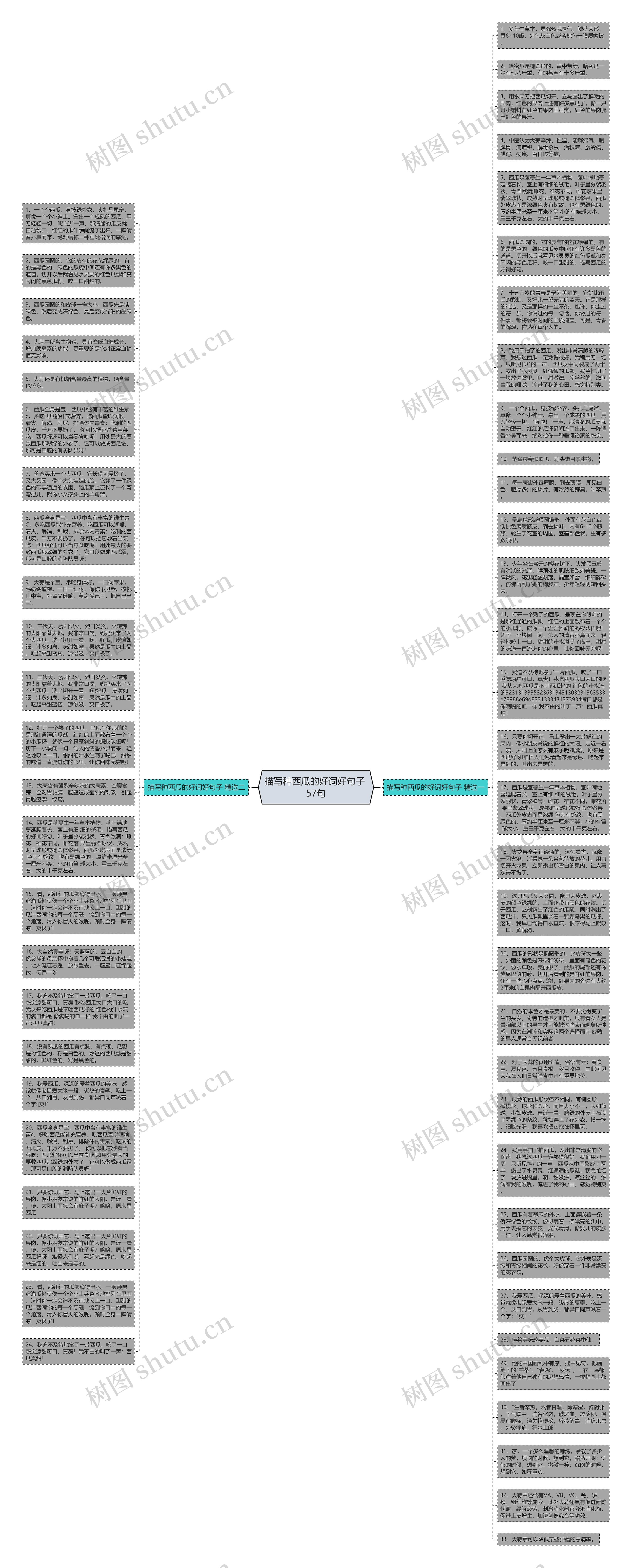 描写种西瓜的好词好句子 57句思维导图