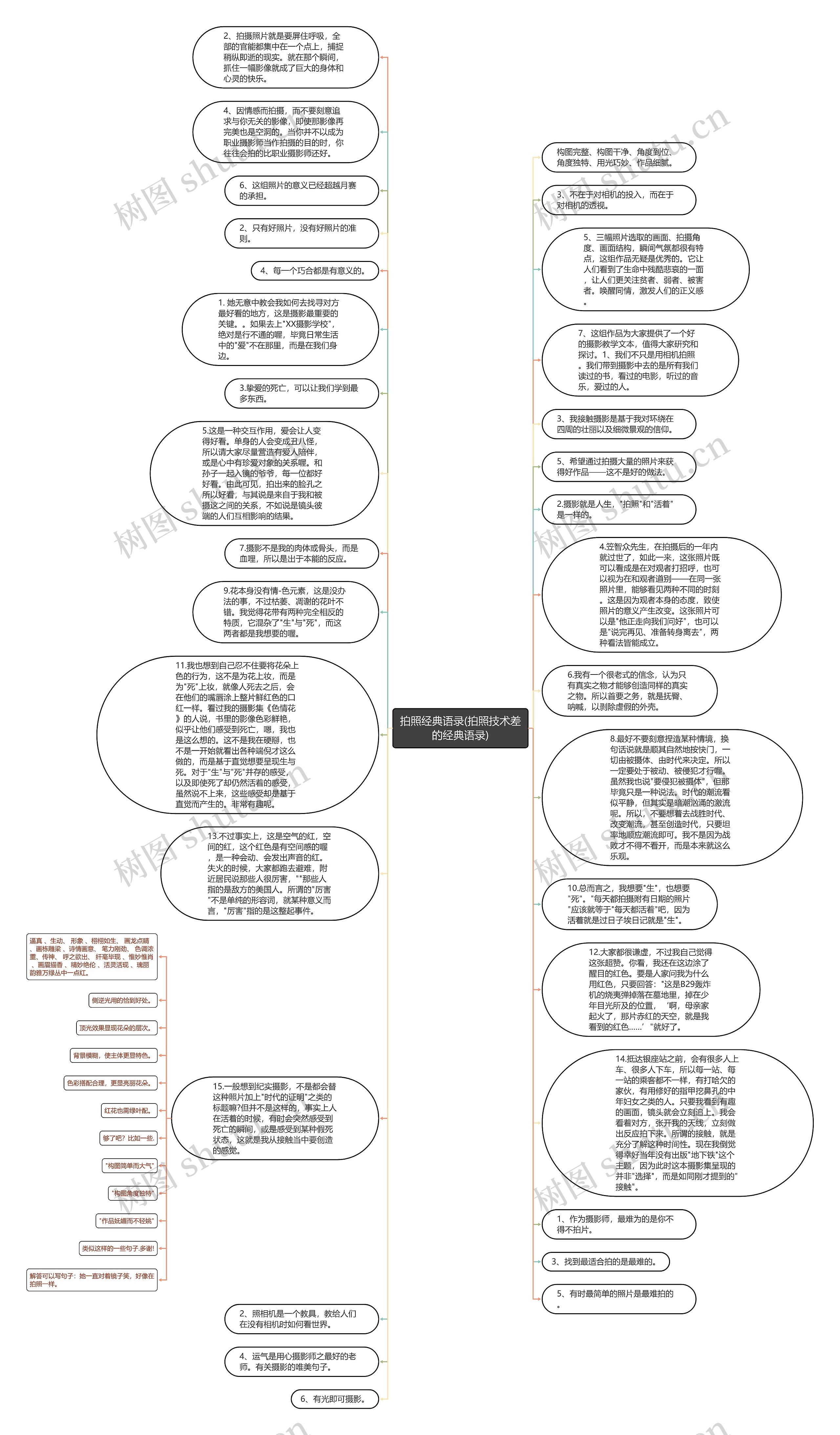 拍照经典语录(拍照技术差的经典语录)思维导图